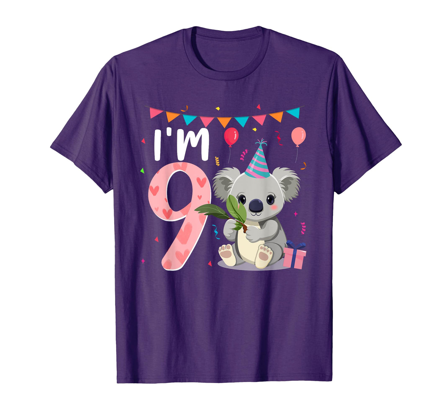 9th Birthday Girl Koala Bear 9 Year Old T-Shirt