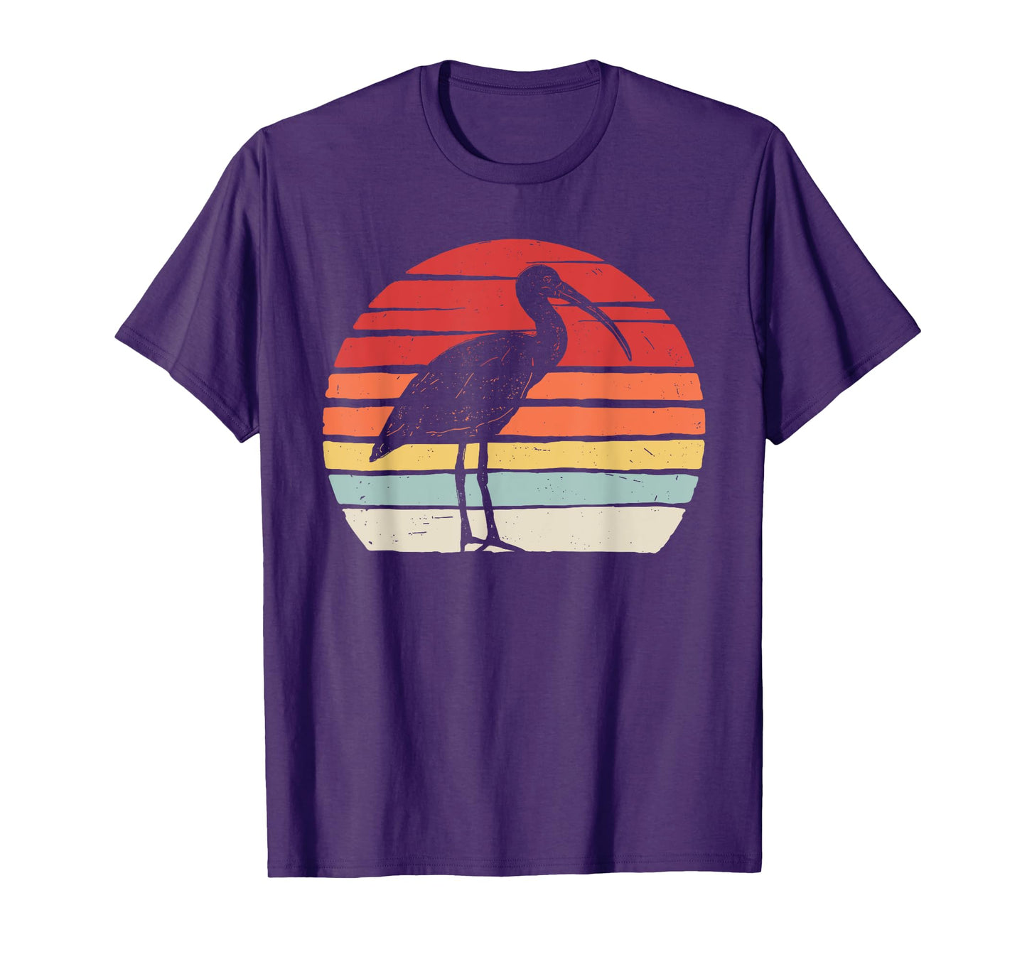 Catch Some Rays Vintage Retro Ibis Bird Graphic T-Shirt - Women's Unisex Adults Black Small Classic Fit Short Sleeve Crew Neck T-Shirt