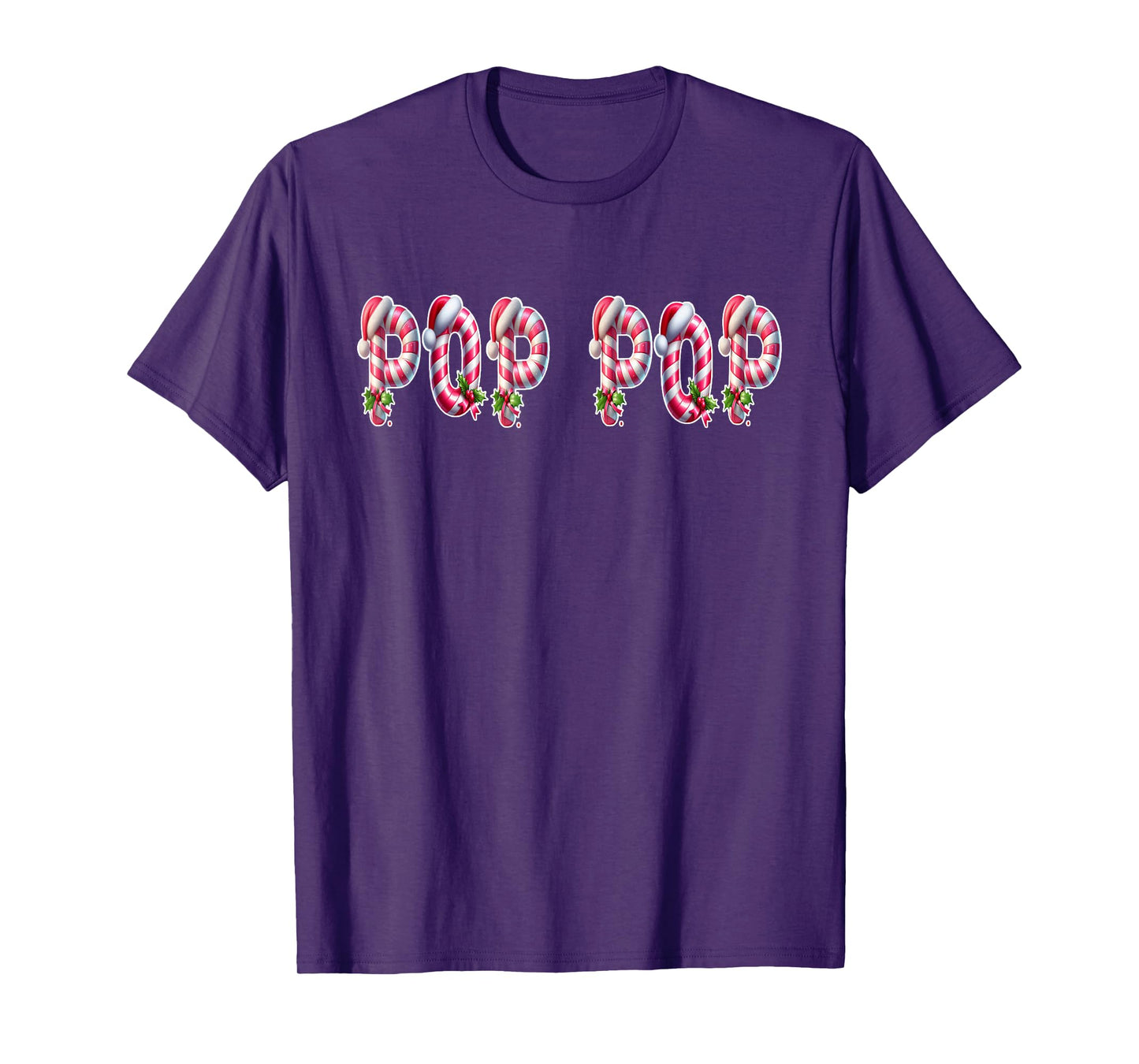 Candy Cane Christmas Grandpa Pop Pop Xmas Party T-Shirt