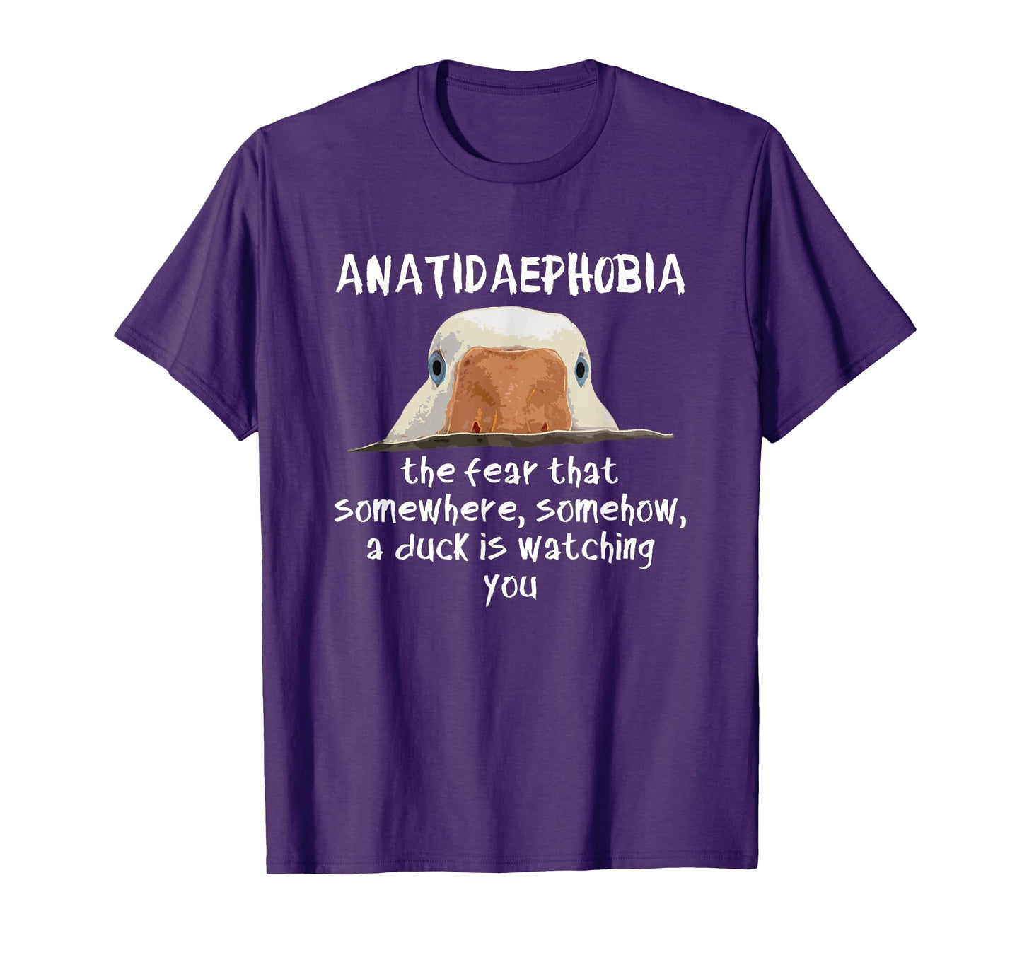 Swanky Bazaar Funny Duck Print Bird Quack Hunter Phobia Anatidaephobia T-Shirt