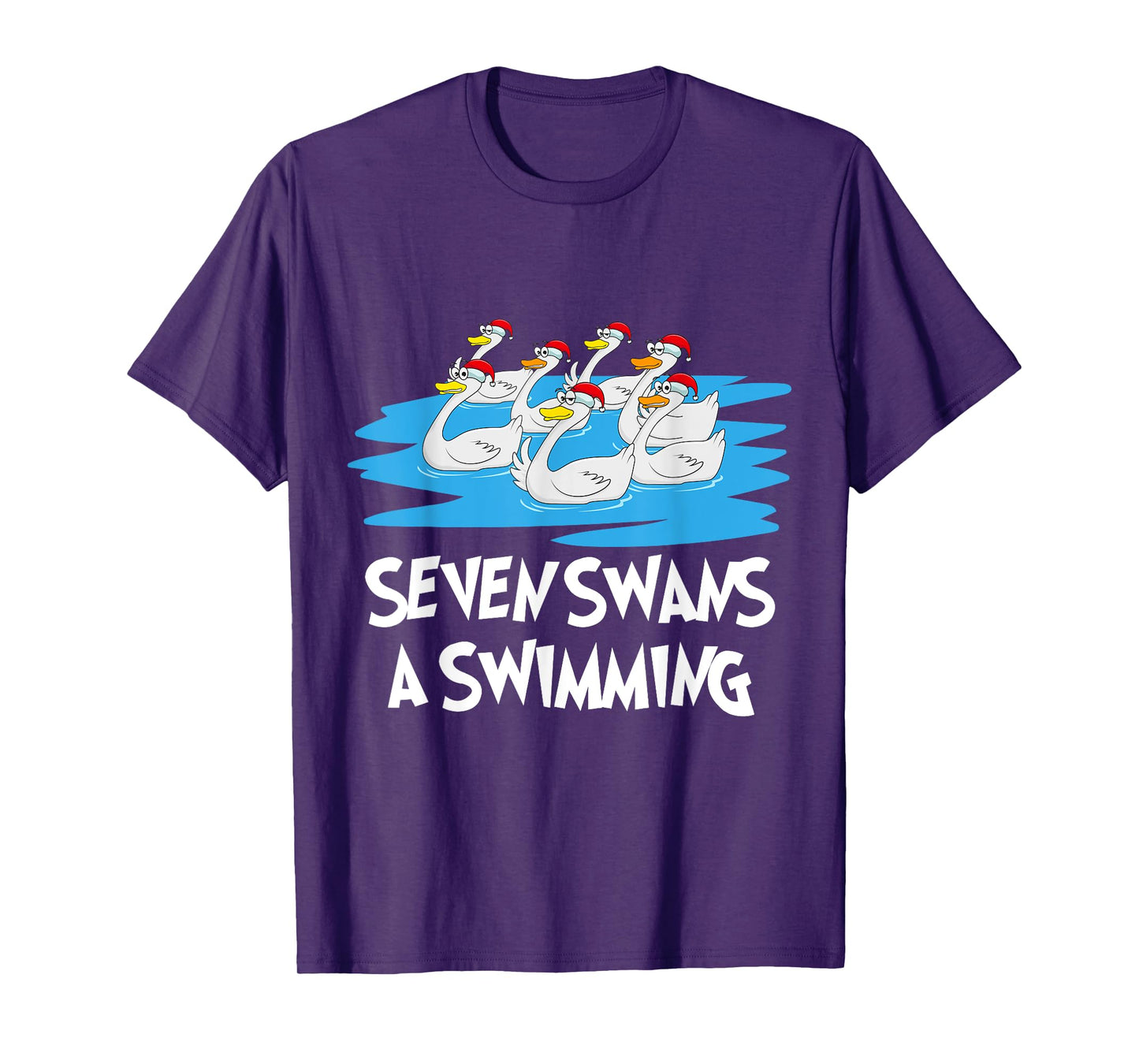Seven Swans a Swimming 12 Days - Christmas Song Funny Gift T-Shirt