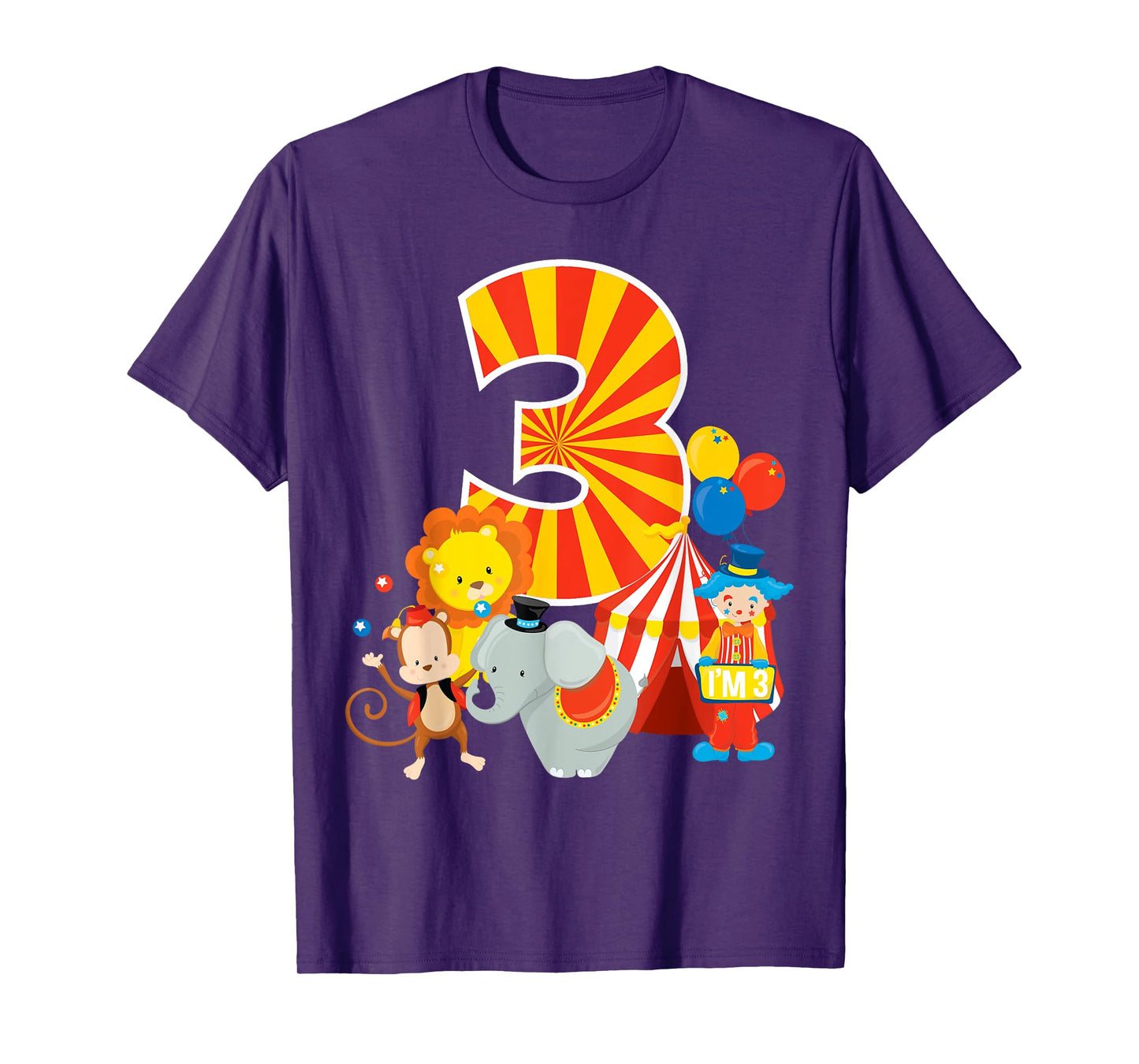 3rd Birthday Shirt Boys Girls Circus 3 Birthday Party Shirt T-Shirt