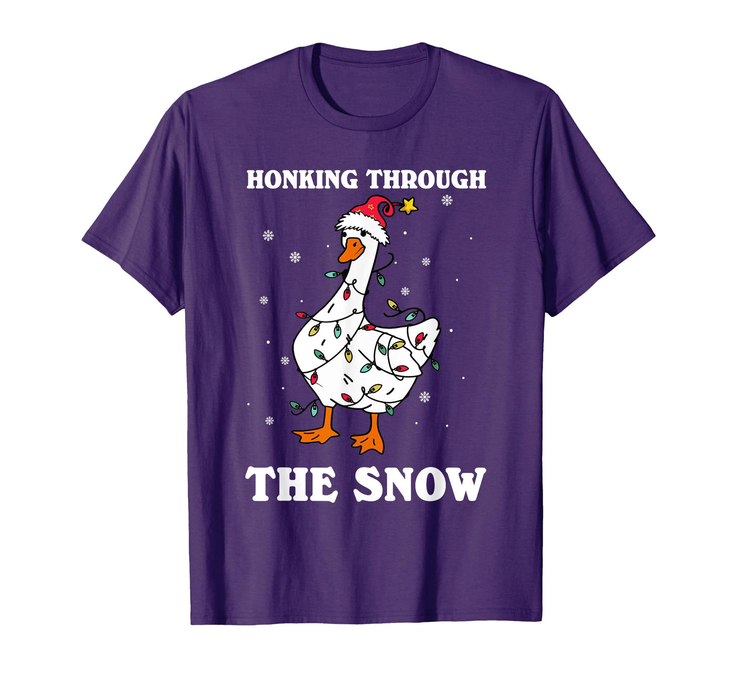 Honking Through The Snow Christmas Silliest Goose Santa T-Shirt