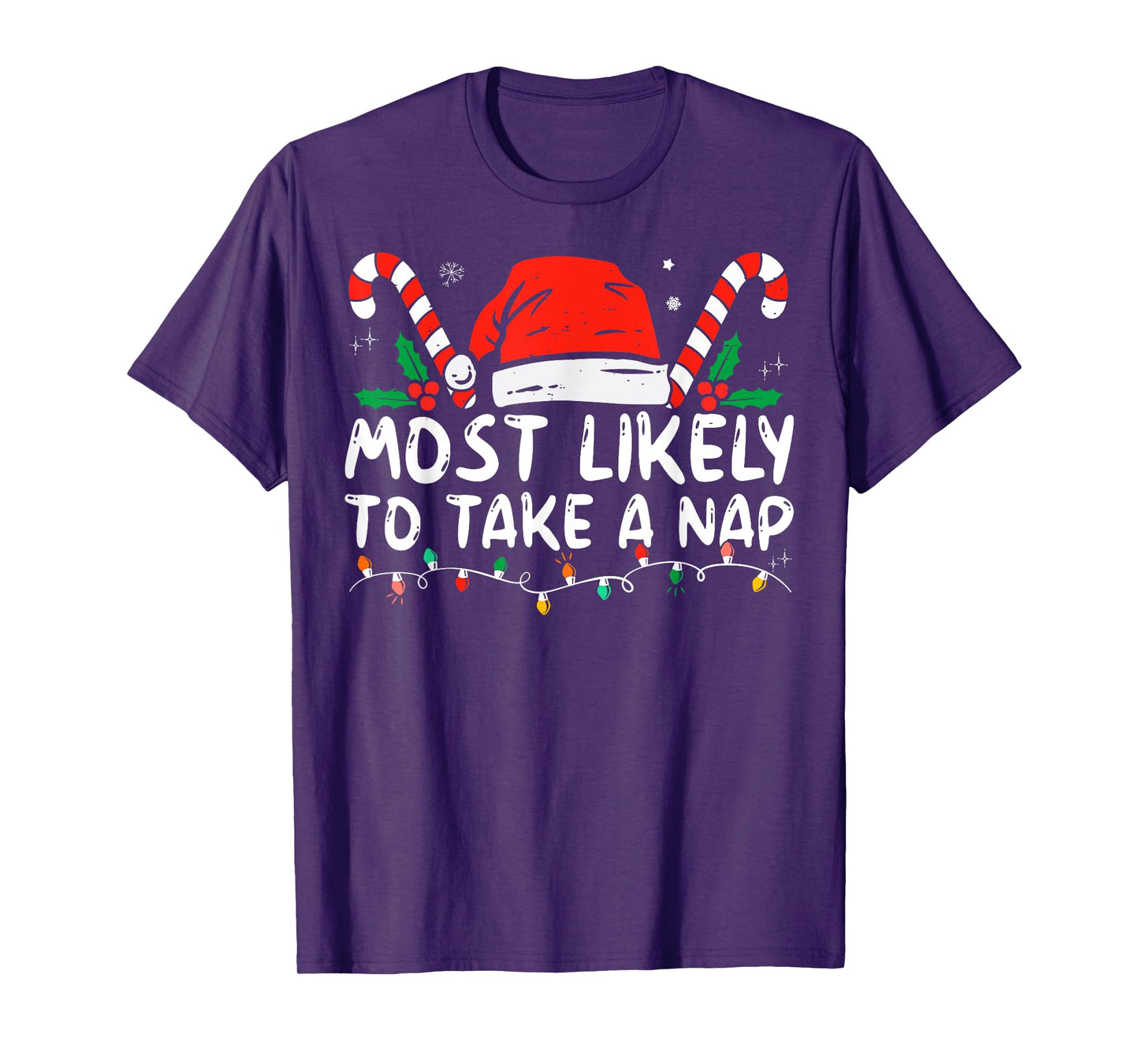 Most Likely To Take A Nap Family Matching Christmas Funny T-Shirt