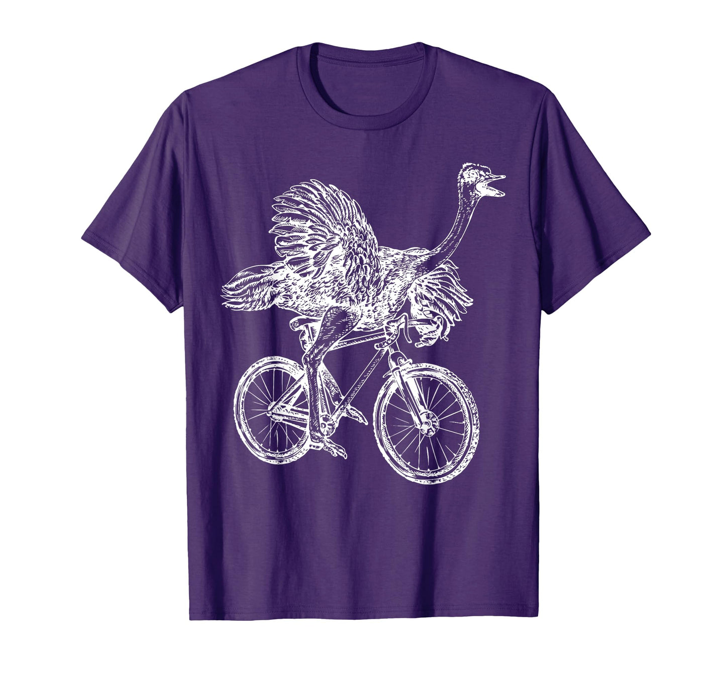 Funny Vintage Ostrich Riding Bicycle Cycling Animal Lover T-Shirt