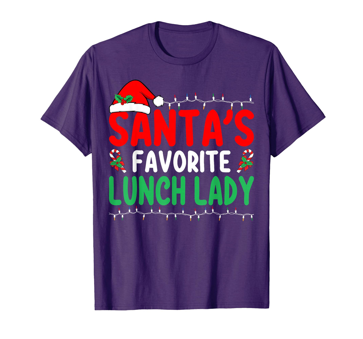 Santa's Favorite Lunch Lady Xmas Cafeteria Worker Christmas T-Shirt