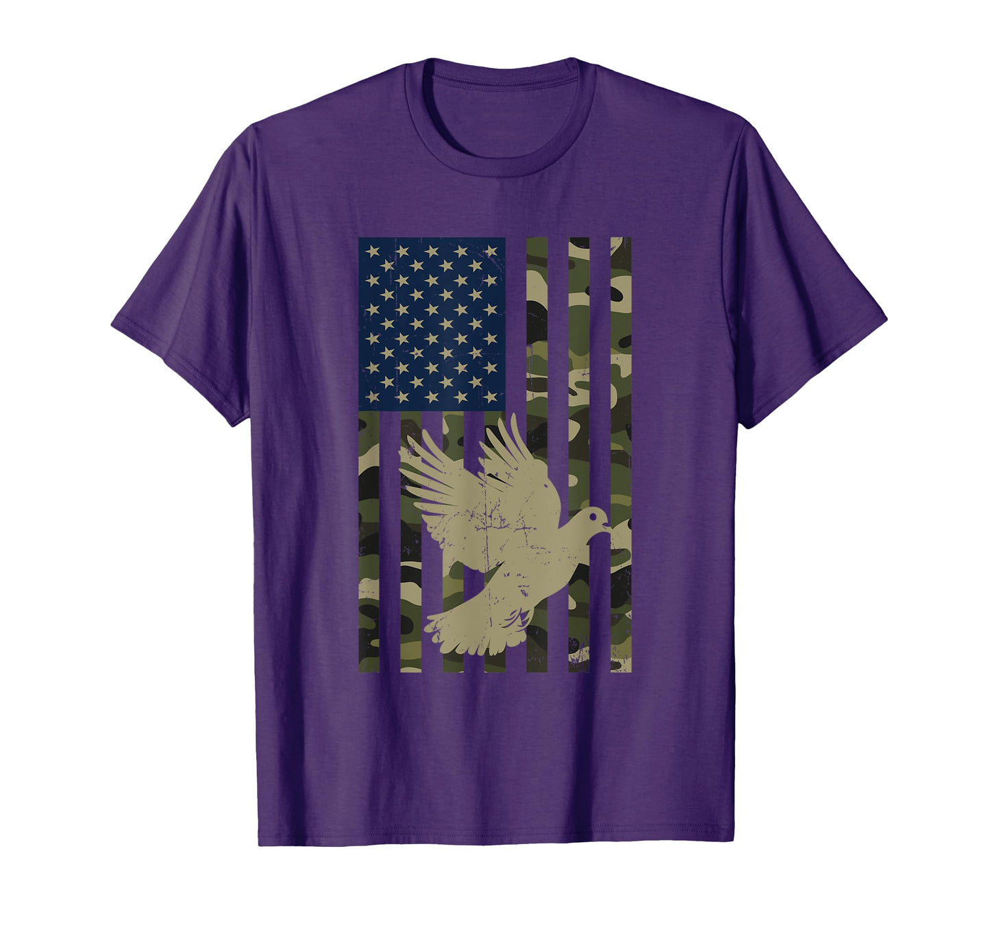 Camo American USA Flag Camouflage Dove Hunting Hunter T-Shirt