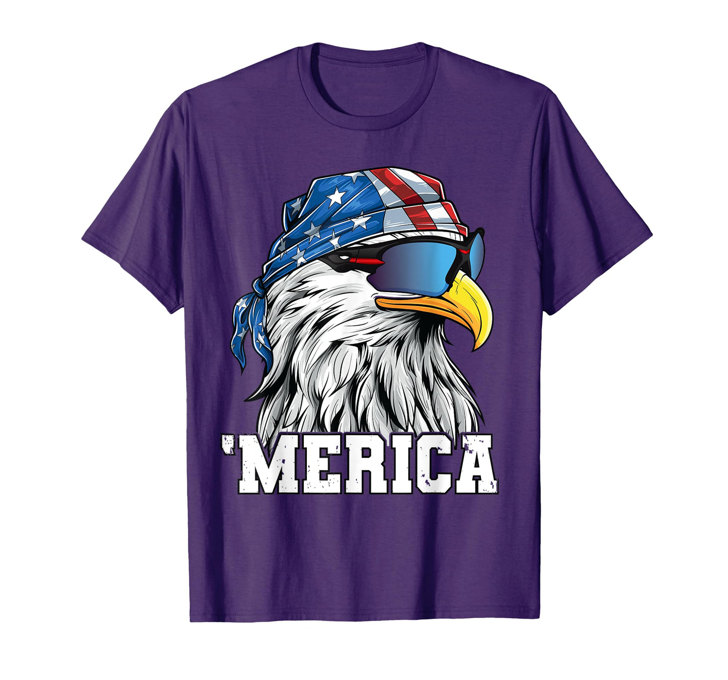 Patriotic 4th of July Shirt Men Women USA Bald Eagle Merica T-Shirt