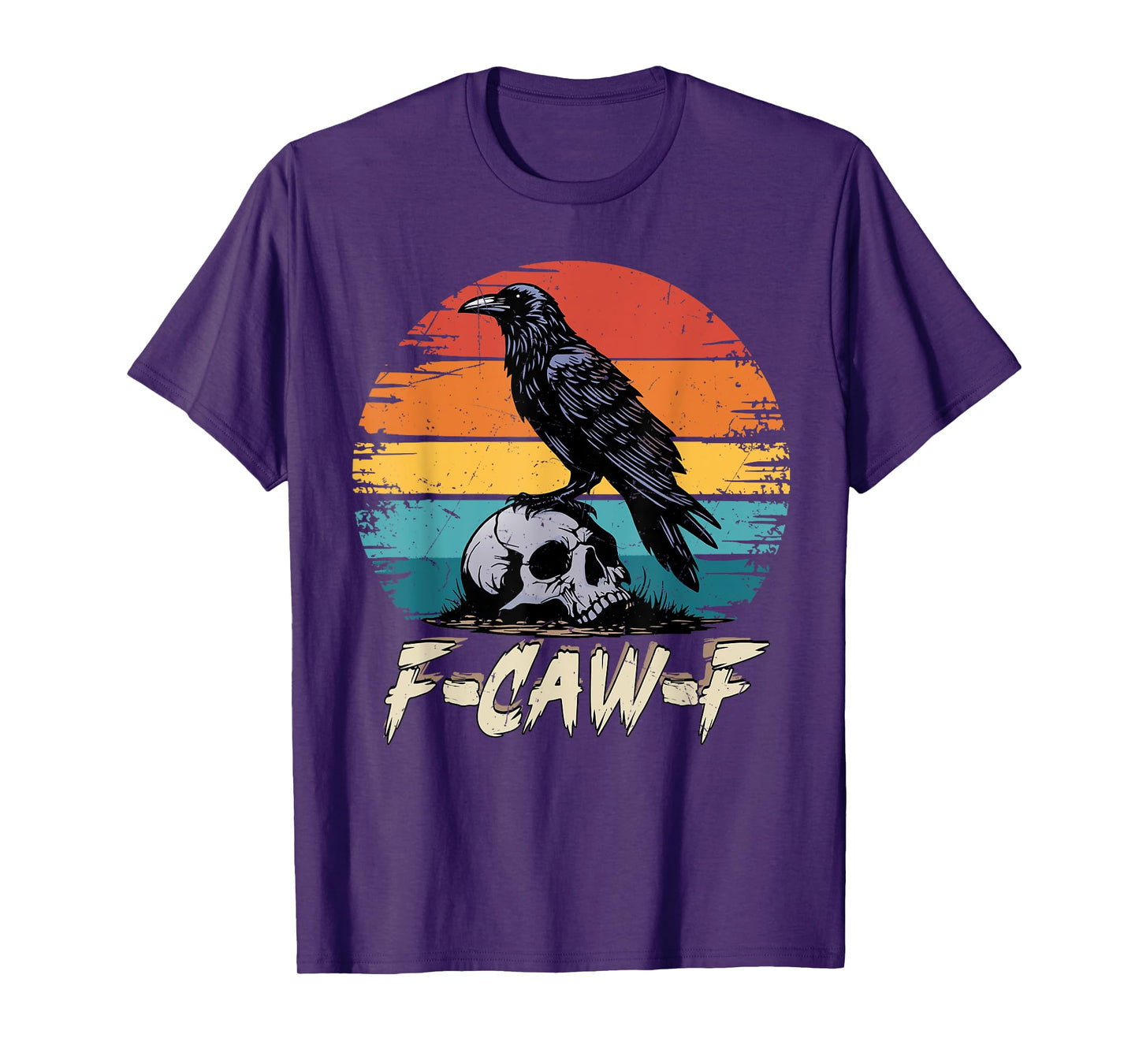 Retro F-Caw-F Black Bird Crow Funny Crow Bird T-Shirt