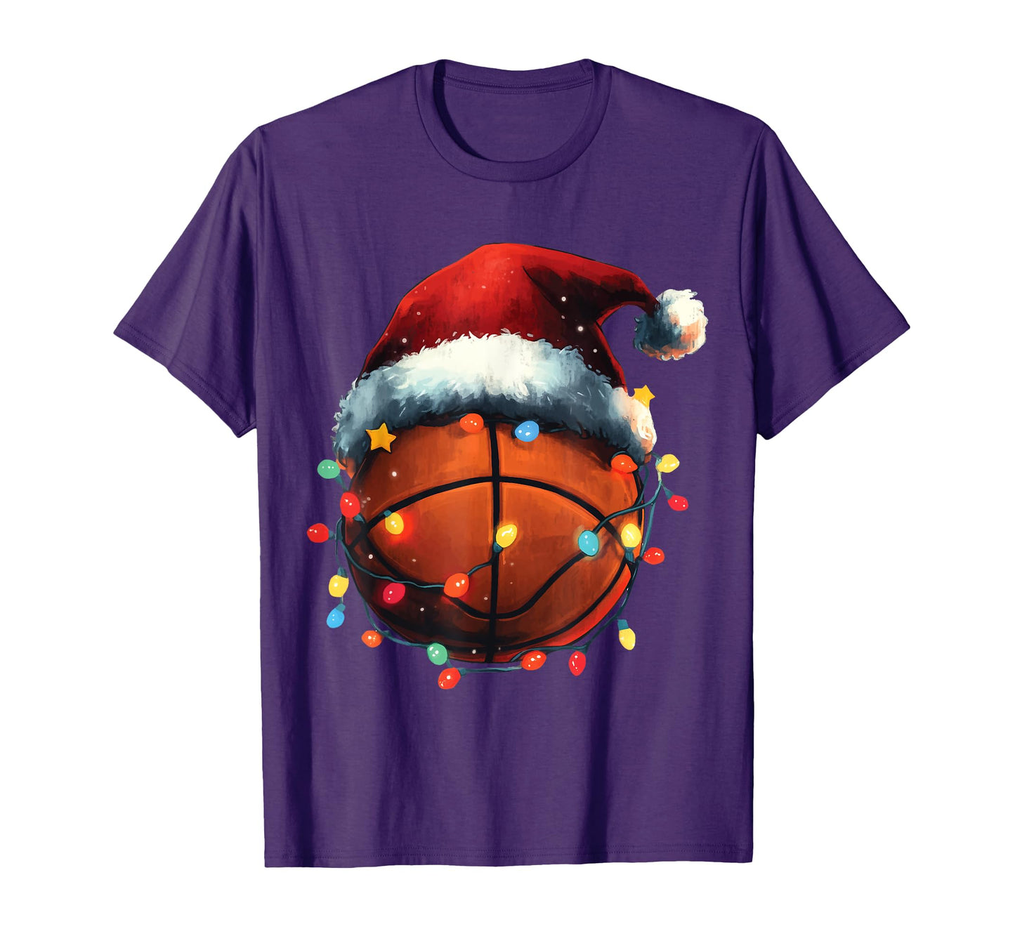 Basketball Player Xmas Santa Hat Basketball Funny Christmas T-Shirt