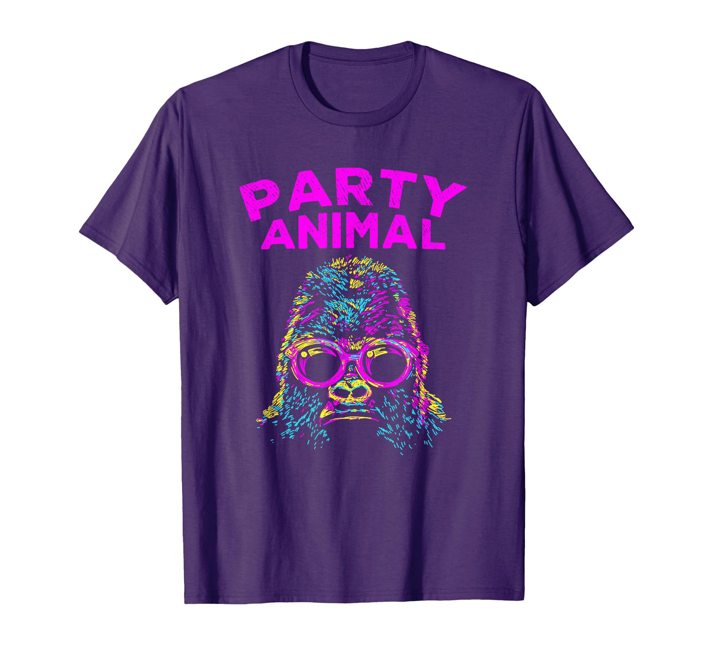 Cute Gorilla Party Animal Lover Colorful Monkey T-Shirt