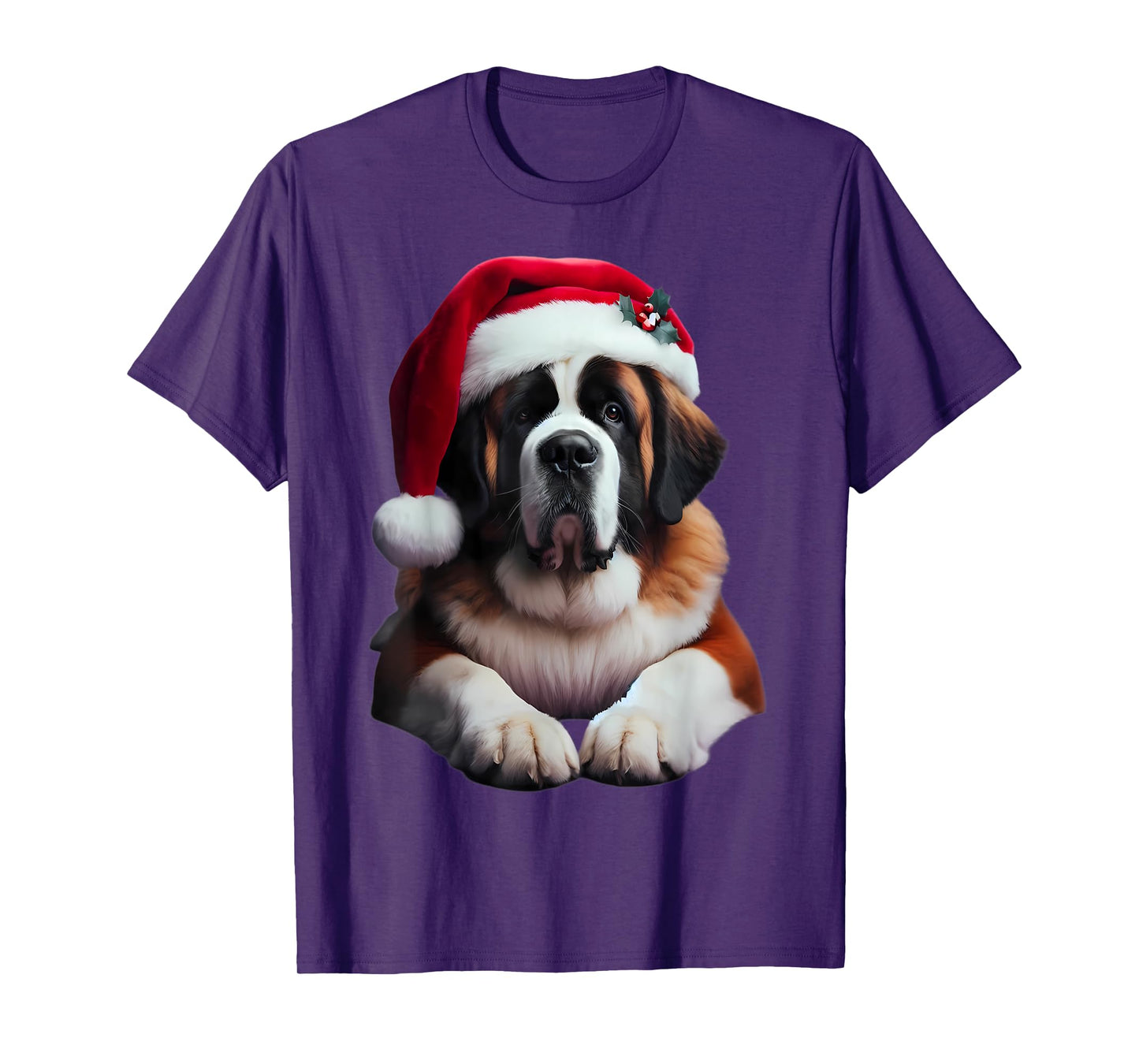 Saint Bernard With Santa Hat Christmas Xmas Dog Owner Mom T-Shirt