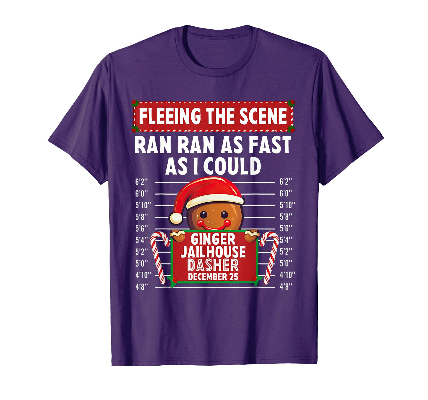 Fleeing The Scene Ginger Jailhouse Christmas Gingerbread T-Shirt