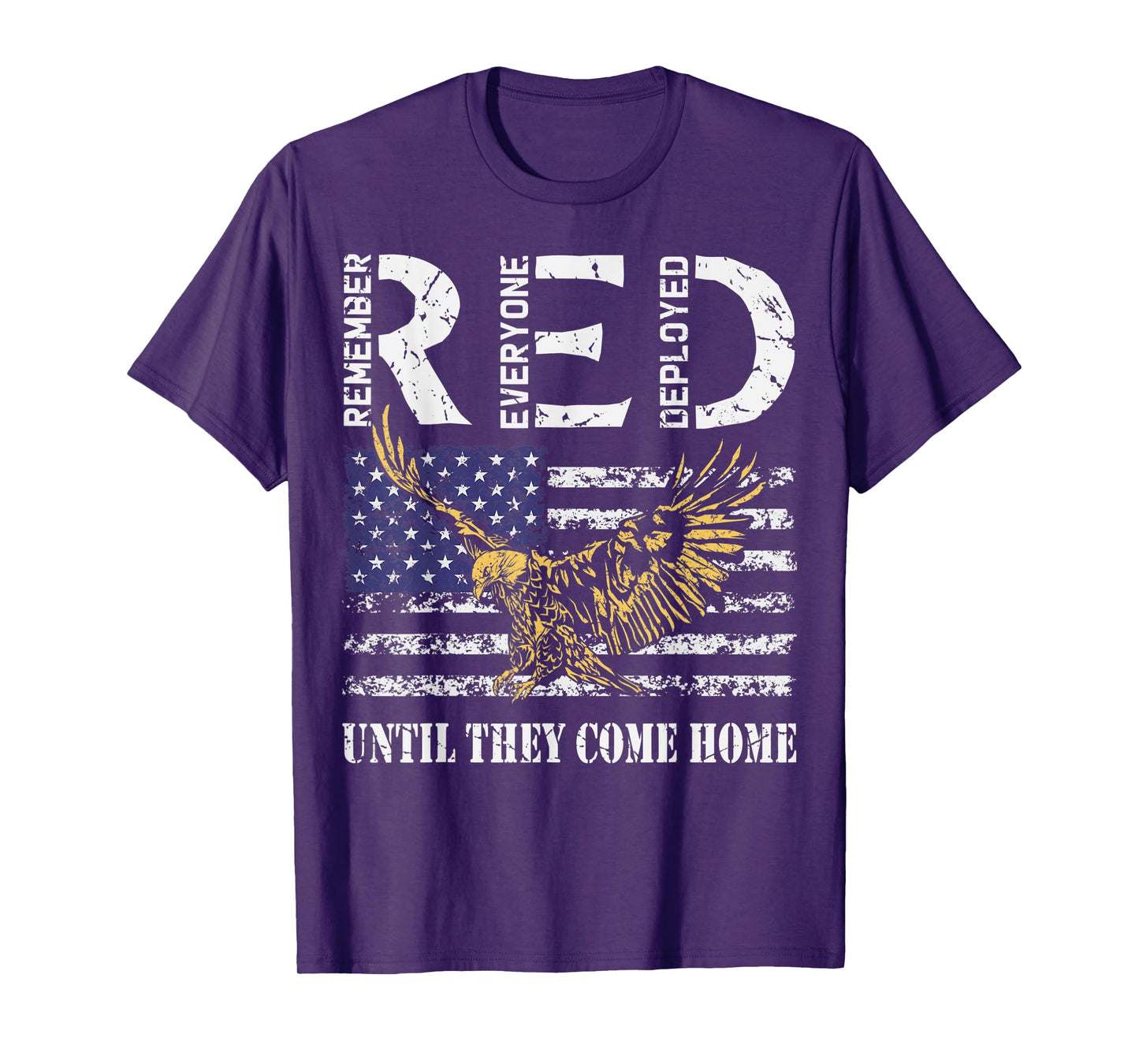 On Friday We Wear Red Retro American Flag Eagle RED Friday T-Shirt