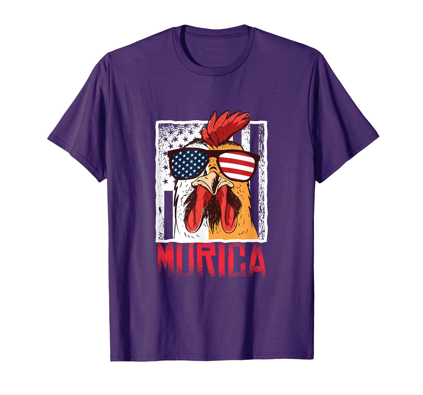 Merica Sunglasses Cock Funny Rooster Murica T-Shirt