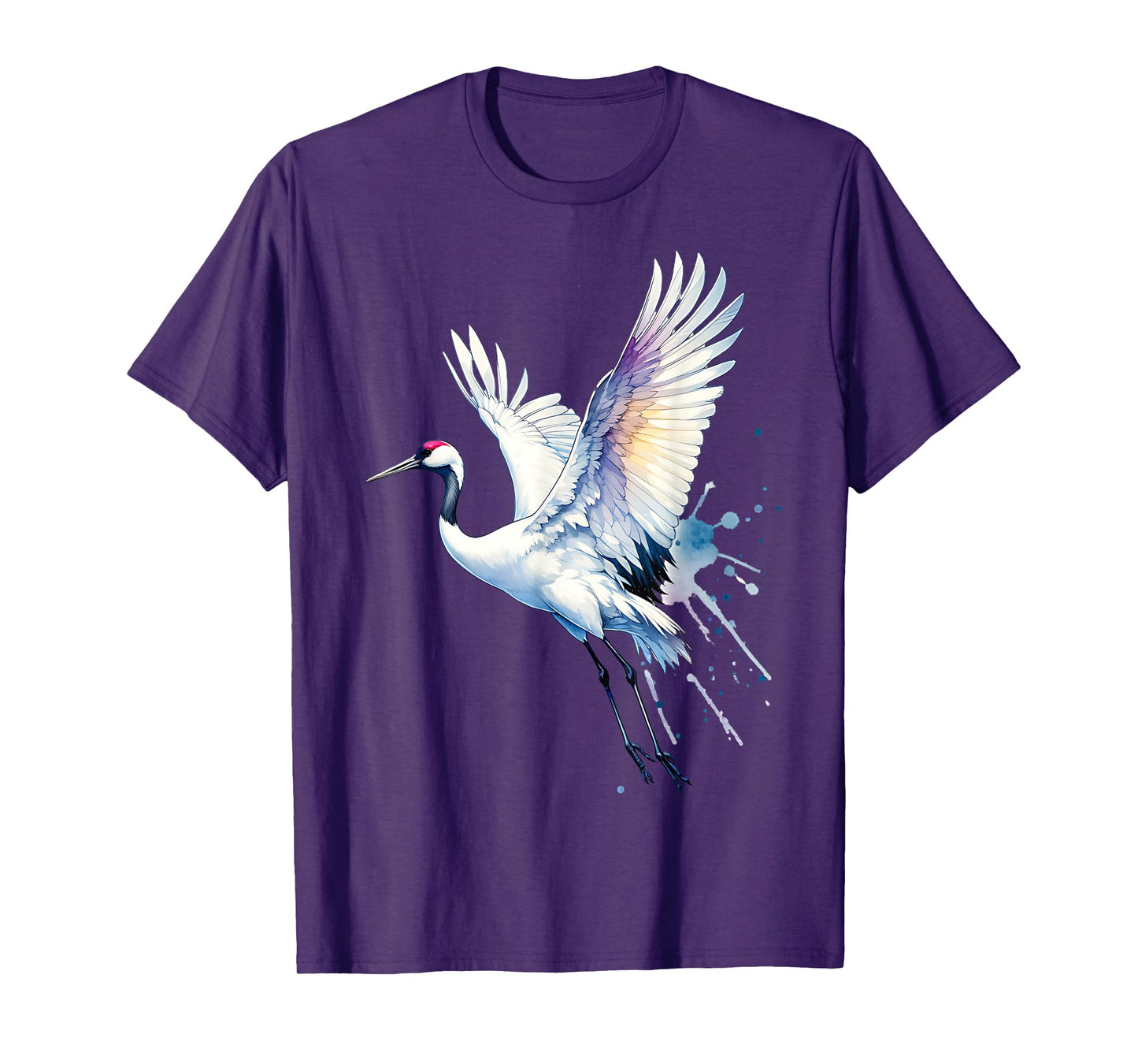Snow Crane Bird Watching Beautiful Flying White Crane Water T-Shirt