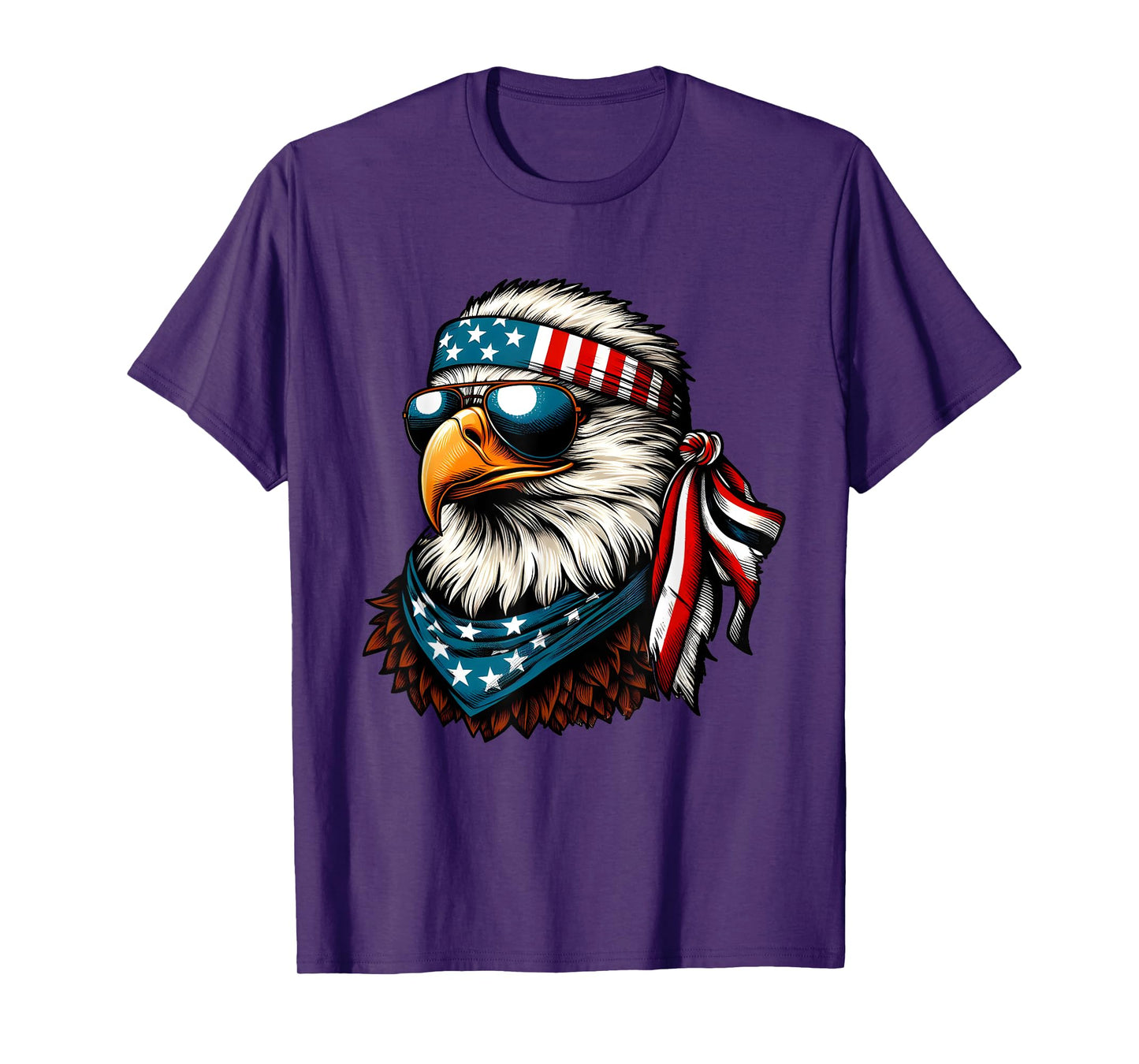 Eagle Mullet Patriotic 4th of July Patriot USA American Flag T-Shirt
