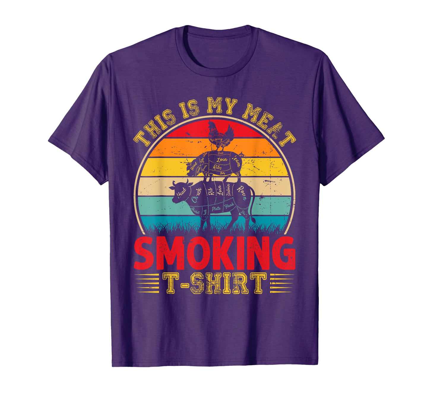 Vintage This Is My Meat Smoking T-shirt BBQ Smokers Lovers T-Shirt