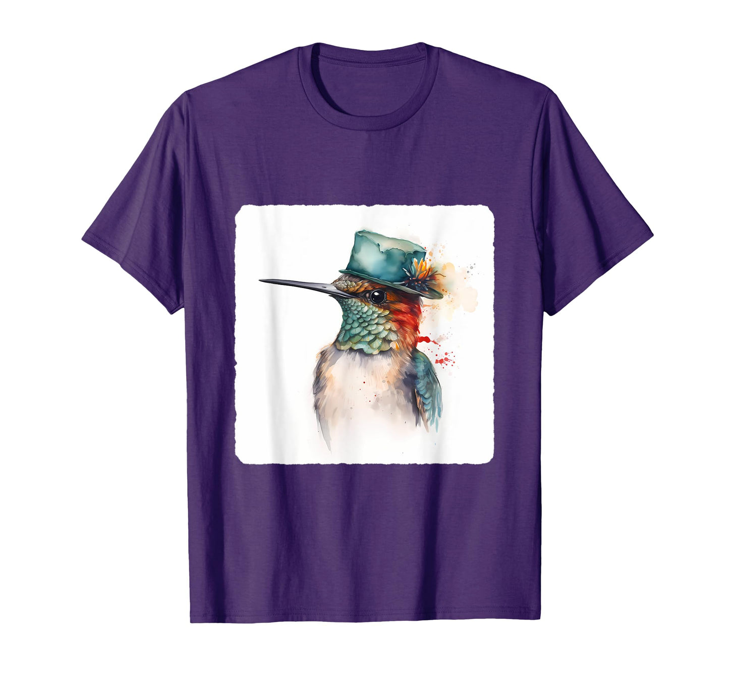A Hummingbird Wearing A Hat. Hummingbird Donning A Hat, Bird T-Shirt