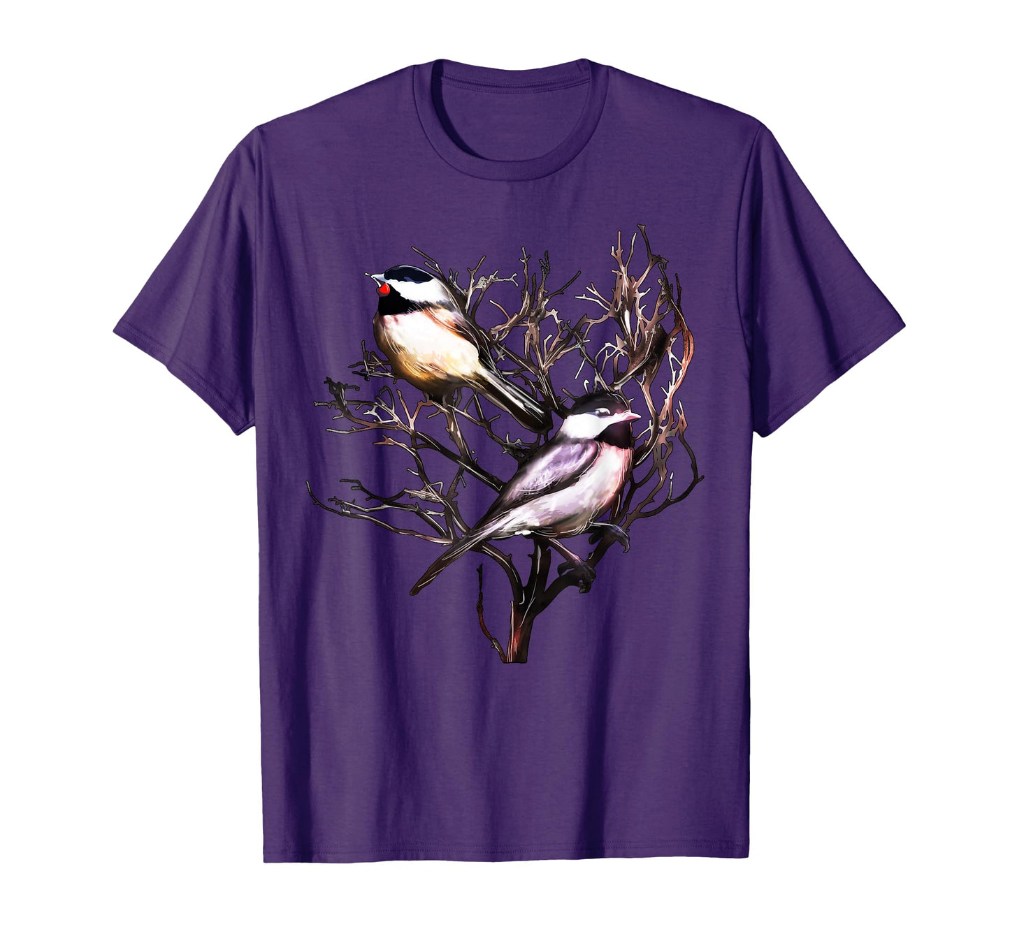 Cute Black Capped Chickadees in Branches T-Shirt