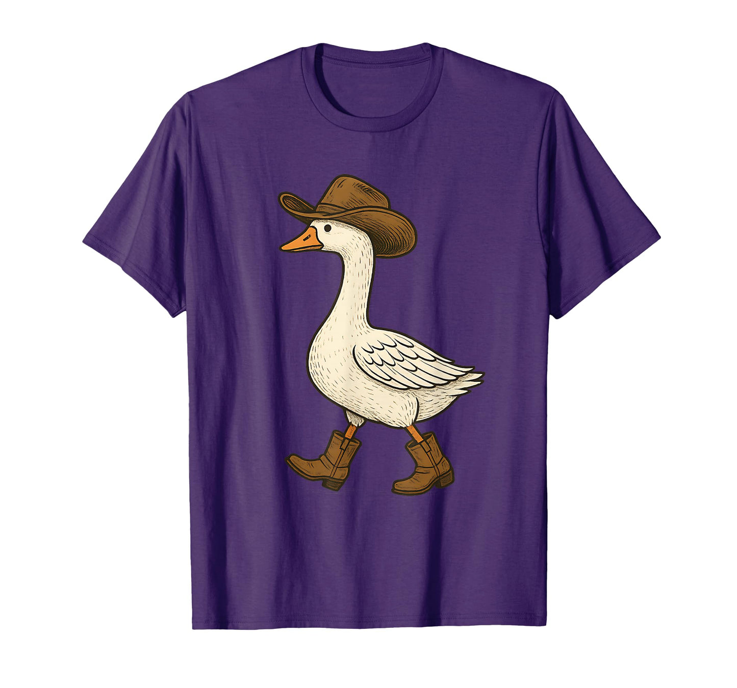 Cowboy Goose Funny Western Walking Boots Hat Humor Design T-Shirt