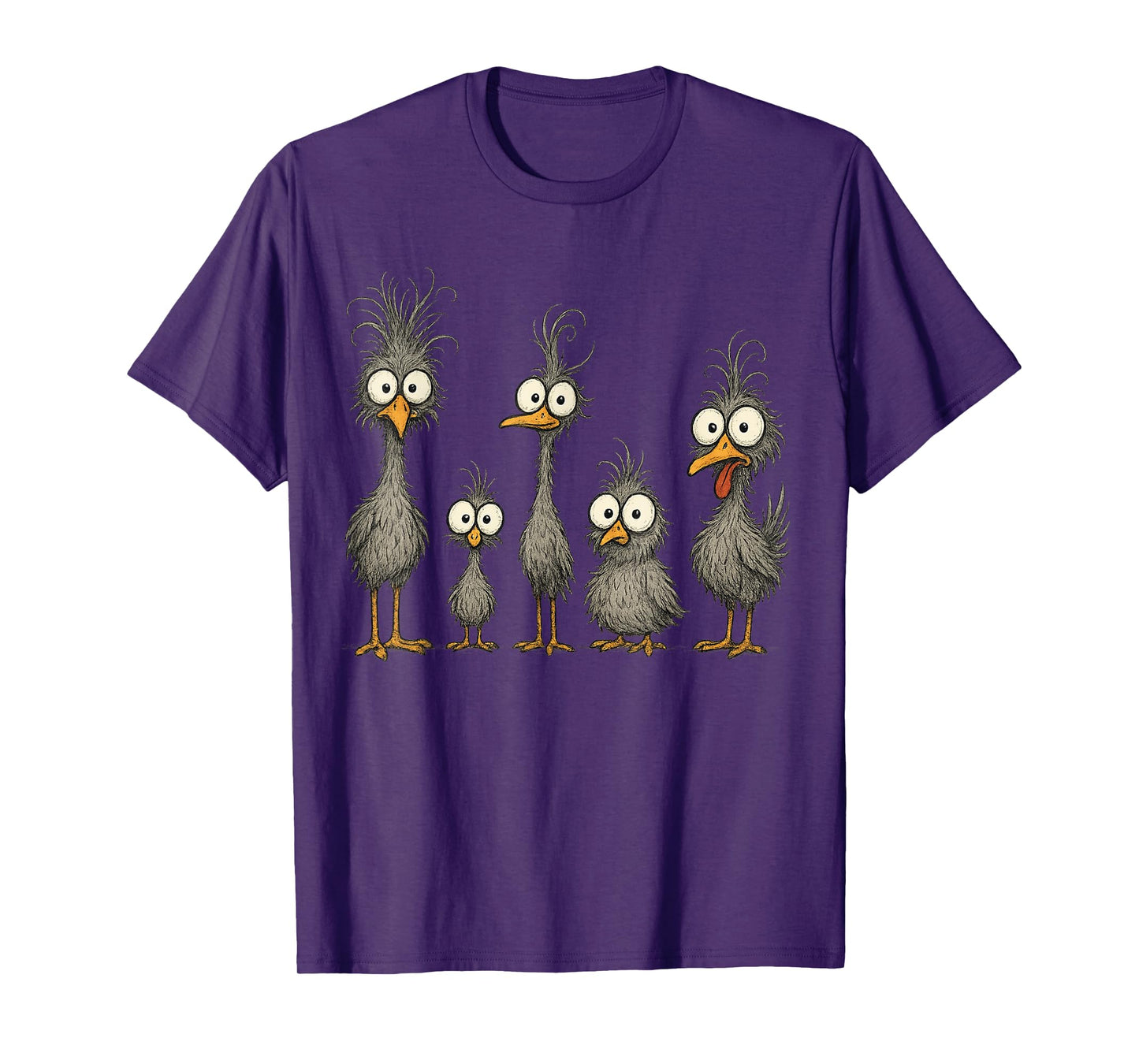 Funny Crazy Chicken Family Cartoon Cute Colorful Chicken Art T-Shirt