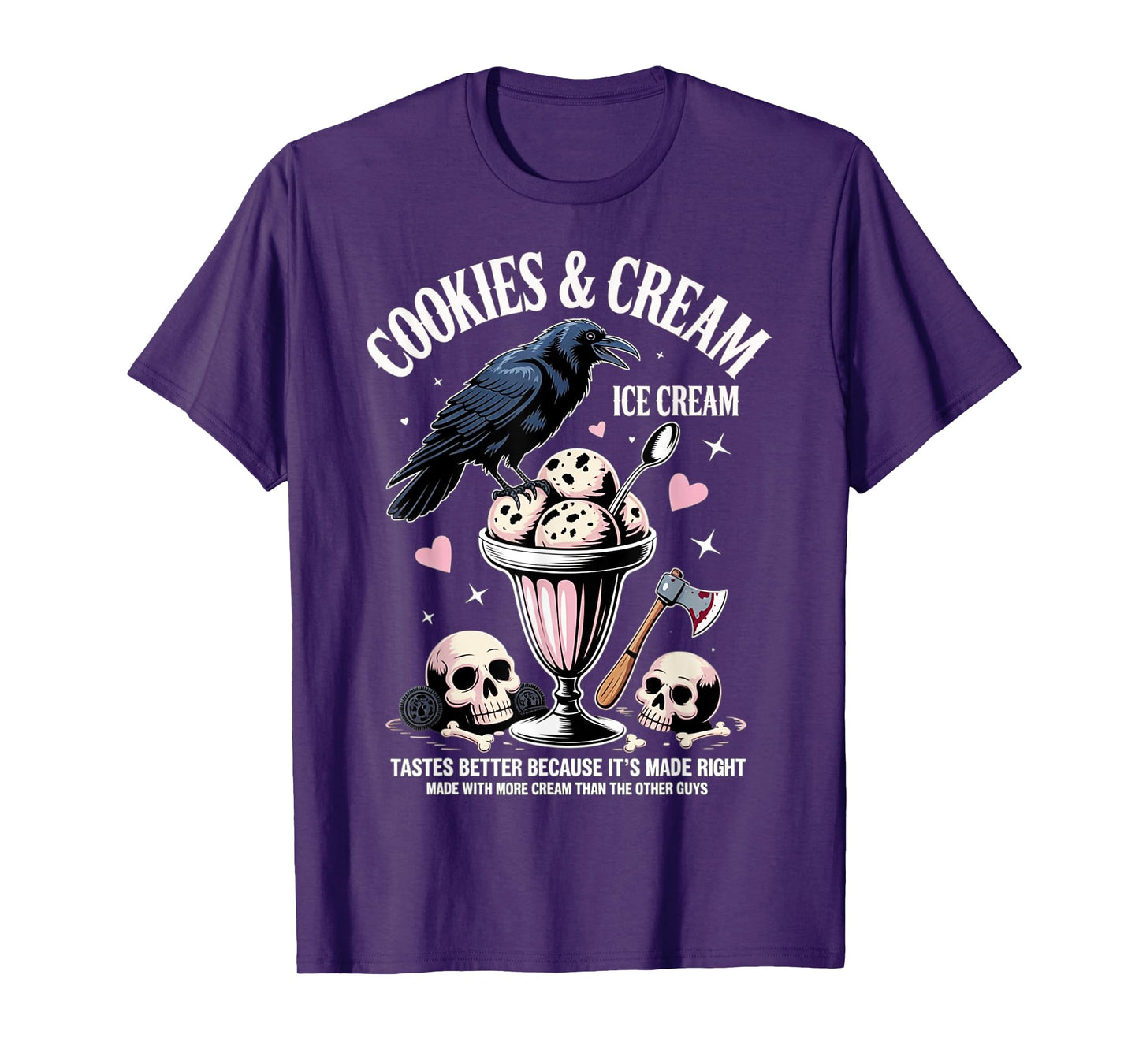 Cookie & Cream Ice Cream Butcher Blackbird Funny Quote T-Shirt