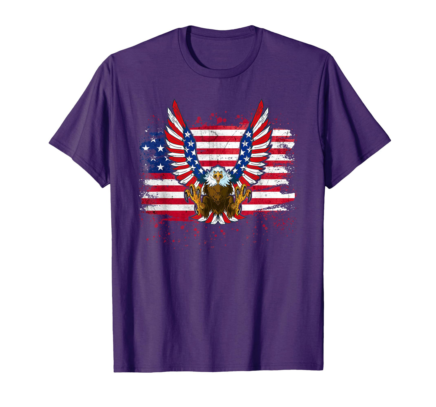 Patriotic Eagle 4th of July USA American Flag Men Women Kids T-Shirt