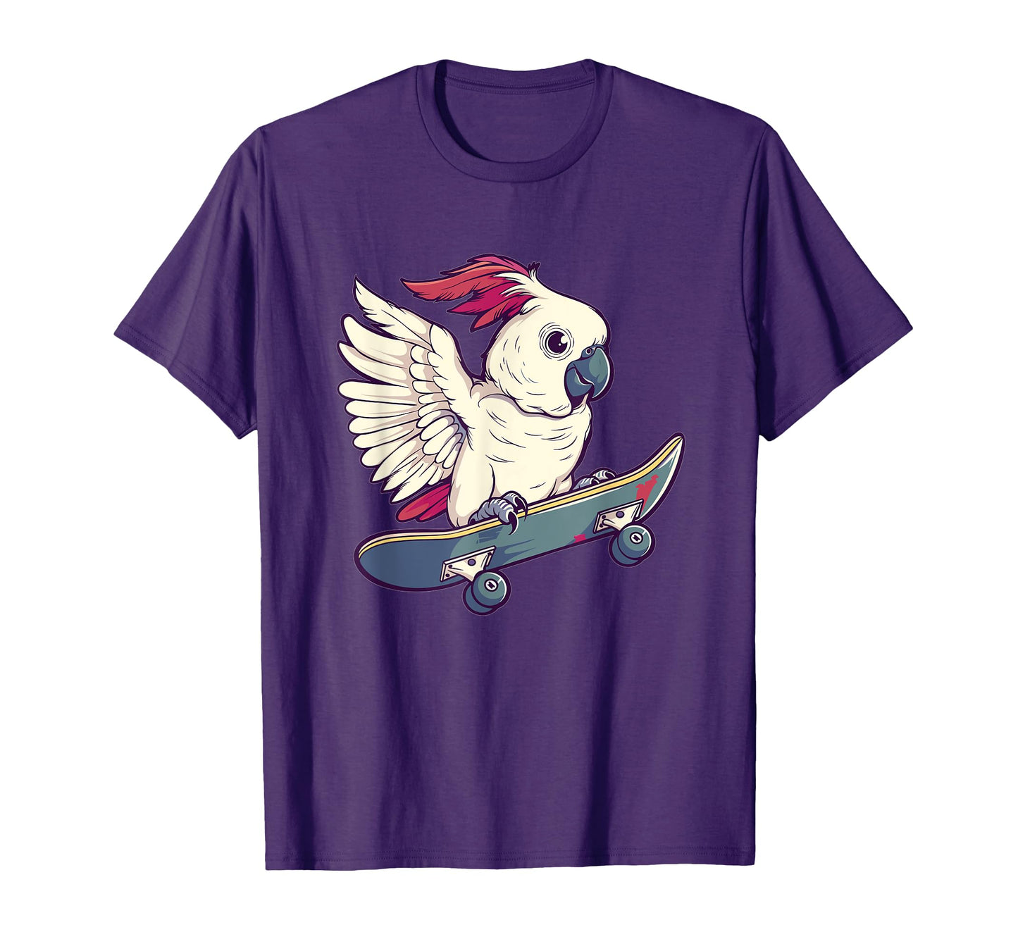 Cute Cockatoo With Skateboard I Kids Cockatoo T-Shirt