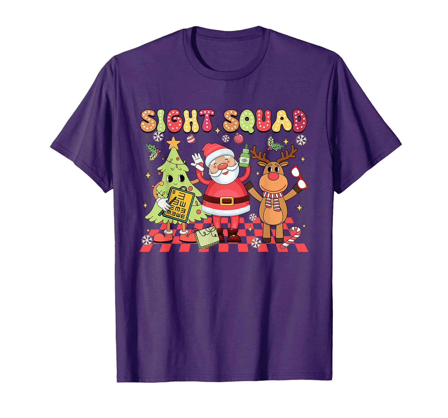 Sight Squad Christmas Optometry Ophthalmologist Crew T-Shirt