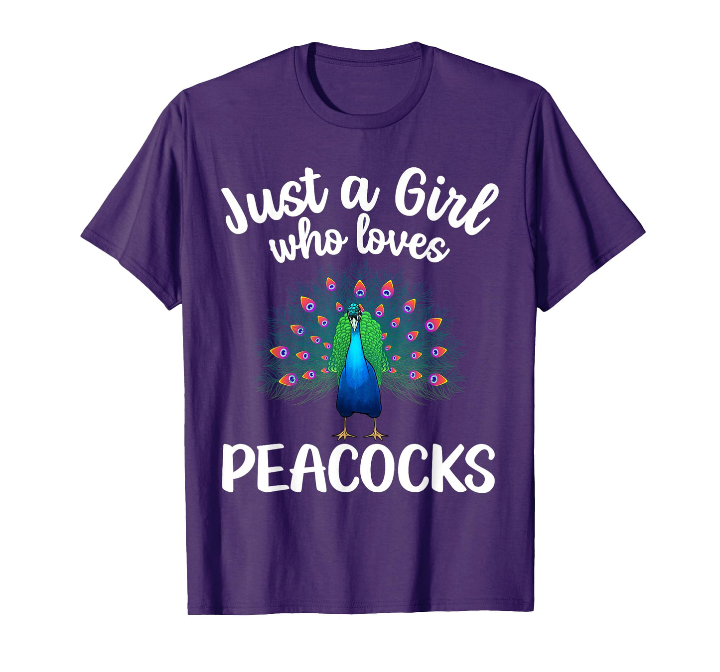 Funny Peacock Design For Women Girls Kids Bird Peacock Lover T-Shirt