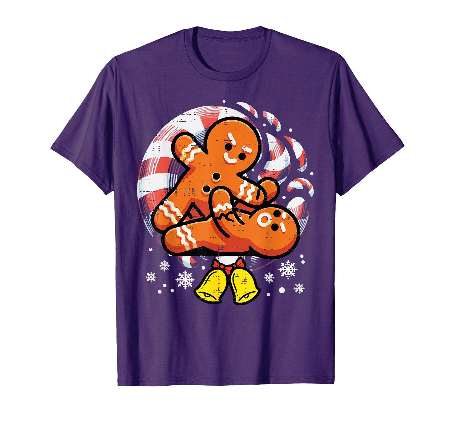 Christmas Jiu Jitsu Gingerbread Xmas Bjj Wrestling Men Kids T-Shirt