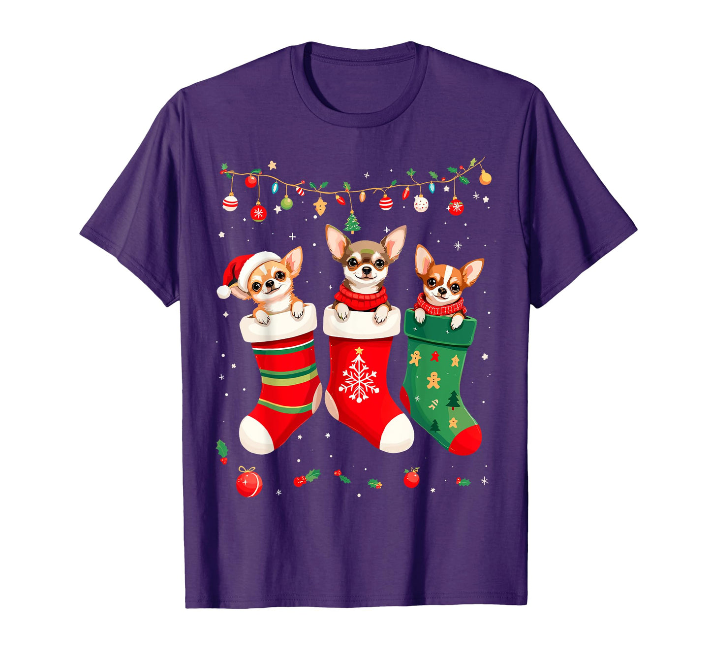 Funny Chihuahua Christmas Socks Xmas Dog Lover New Year T-Shirt for Men Women Kids