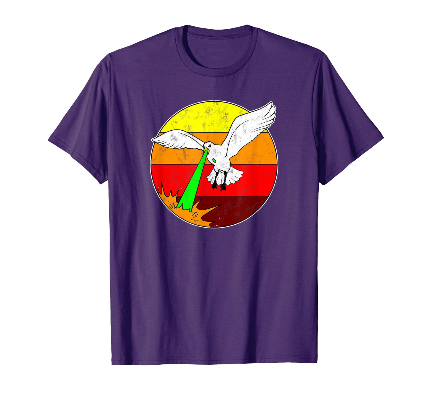 Laser Seagull T-Shirt Funny Retro Seagull Tee