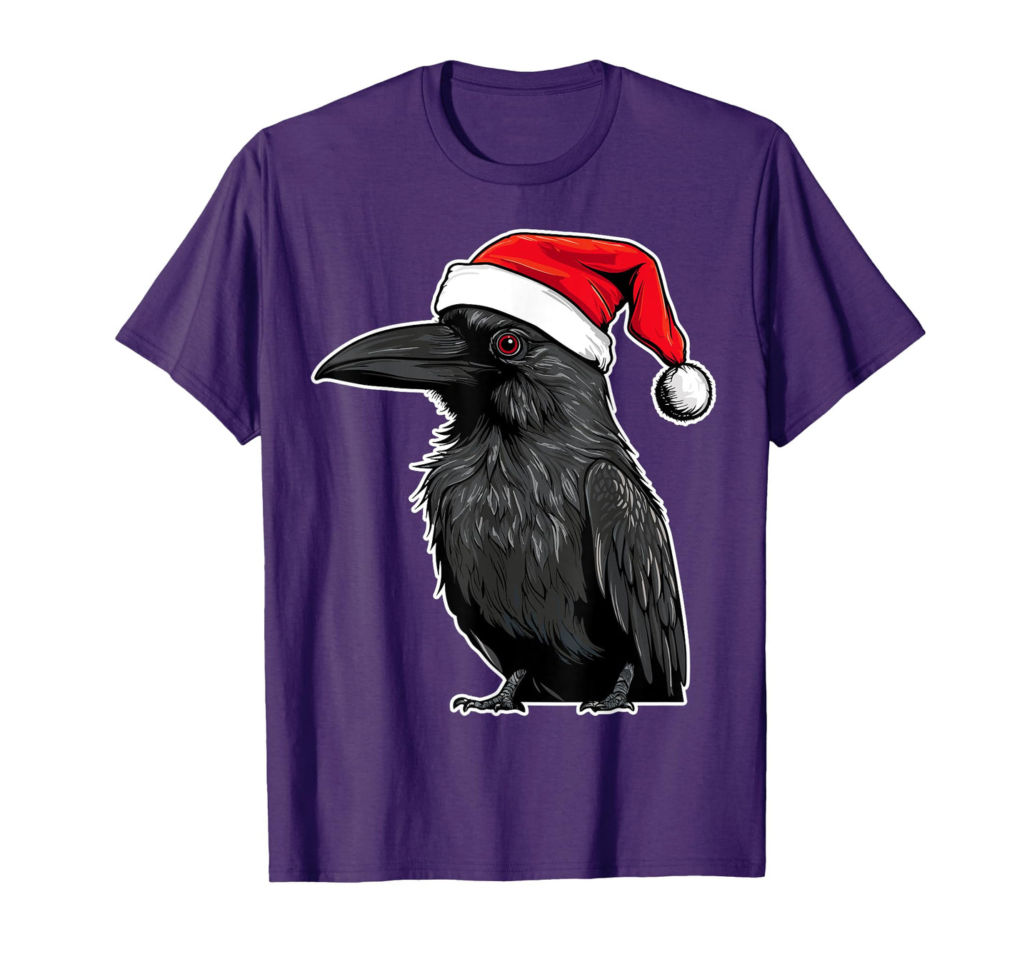 Crow Wearing Santa Hat Xmas Crow Birds Lover Christmas T-Shirt