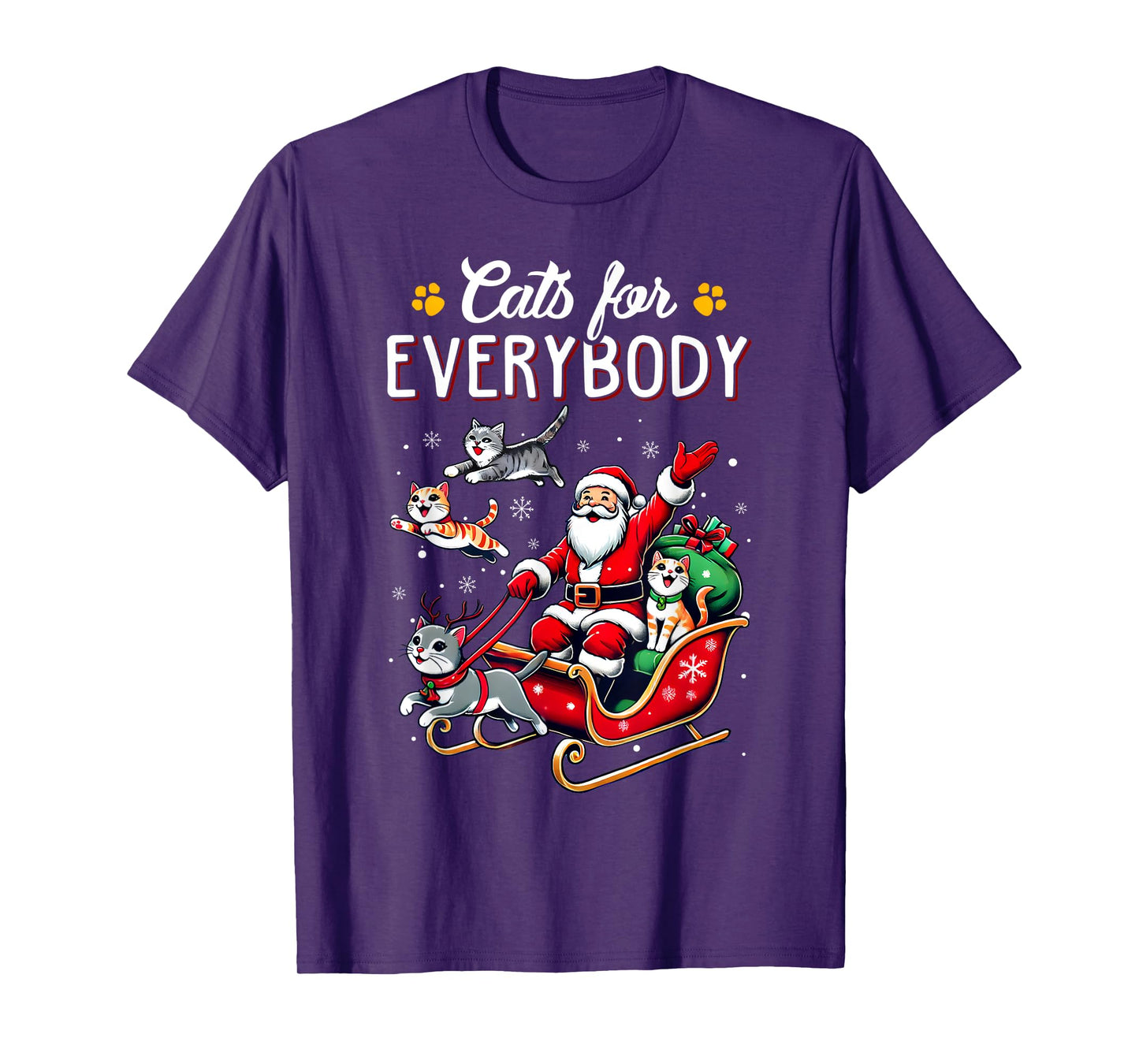 Cats For Everybody Christmas Cat Funny Xmas Men Women Santa T-Shirt