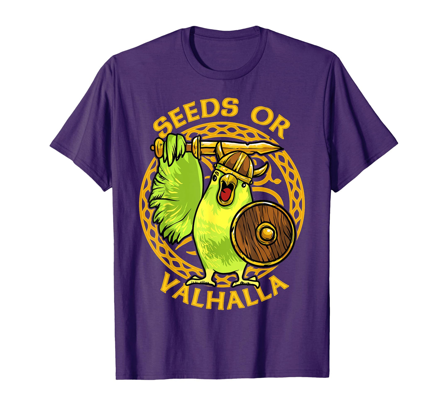 Seeds or Valhalla Viking Budgie Bird Meme Hilarious T-Shirt