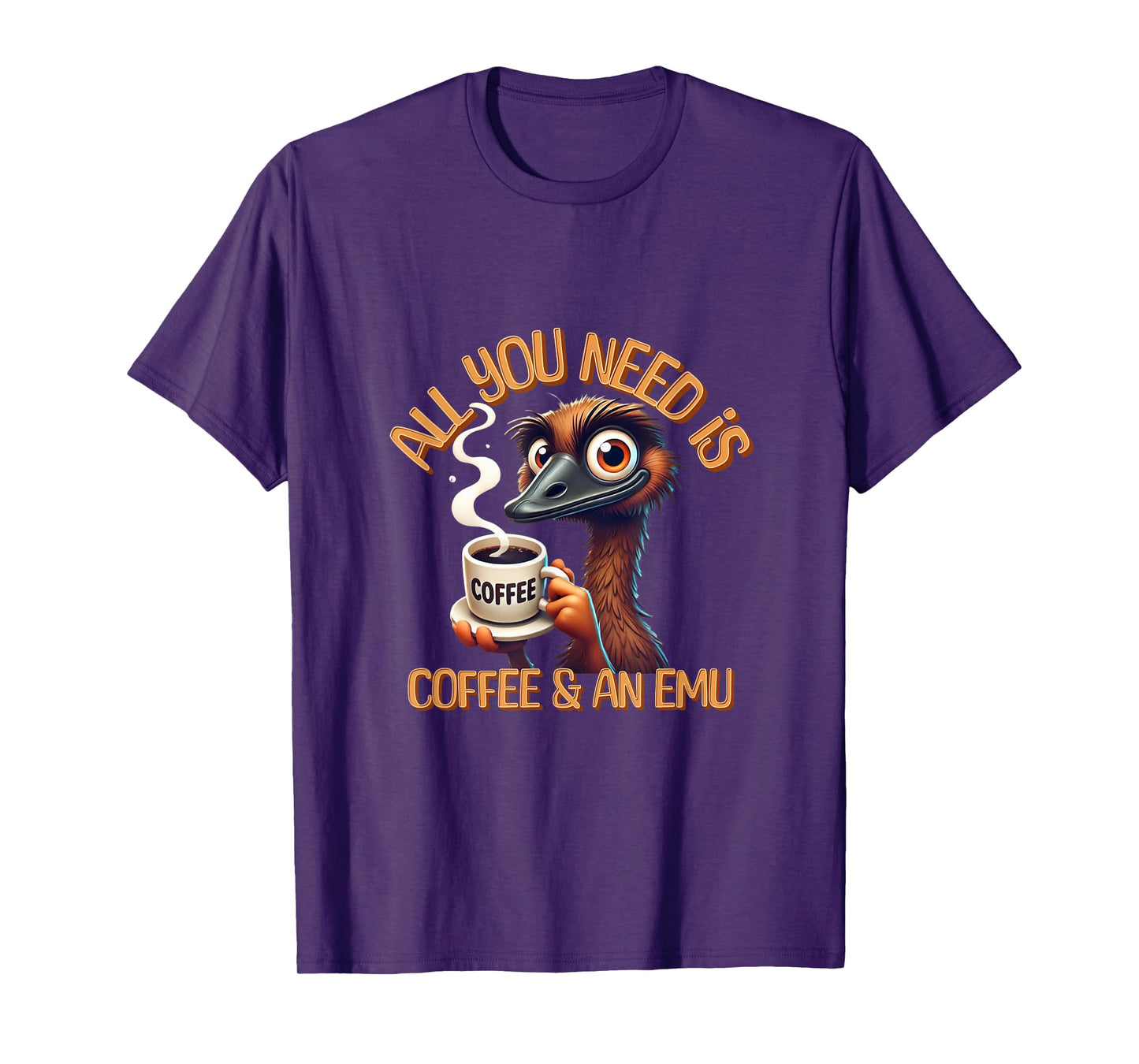 Funny Emu & Coffee Lover Zookeeper Animal Lovers T-Shirt