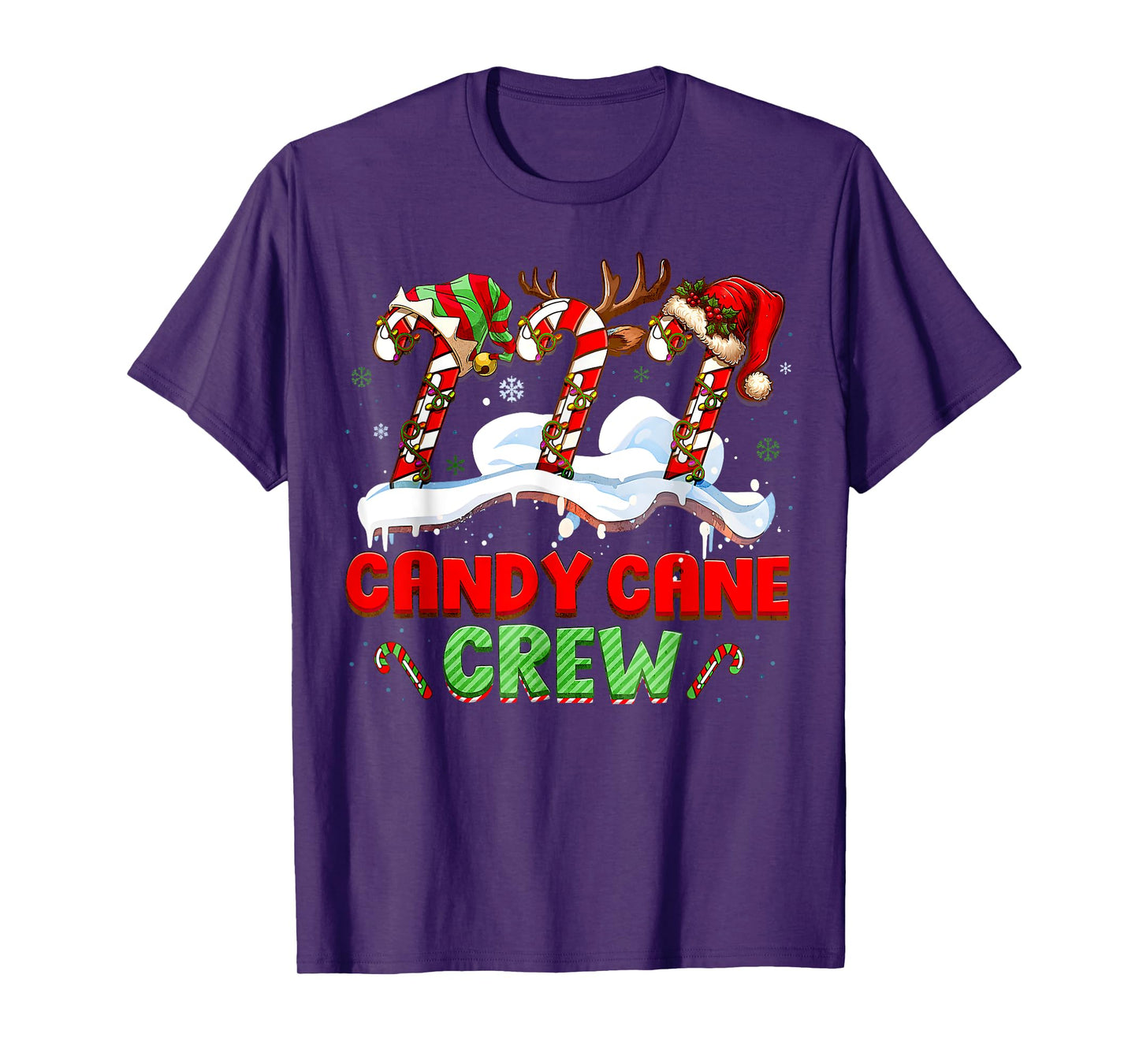 Candy Cane Crew Funny Christmas Candy Lover Xmas Womens Kids T-Shirt
