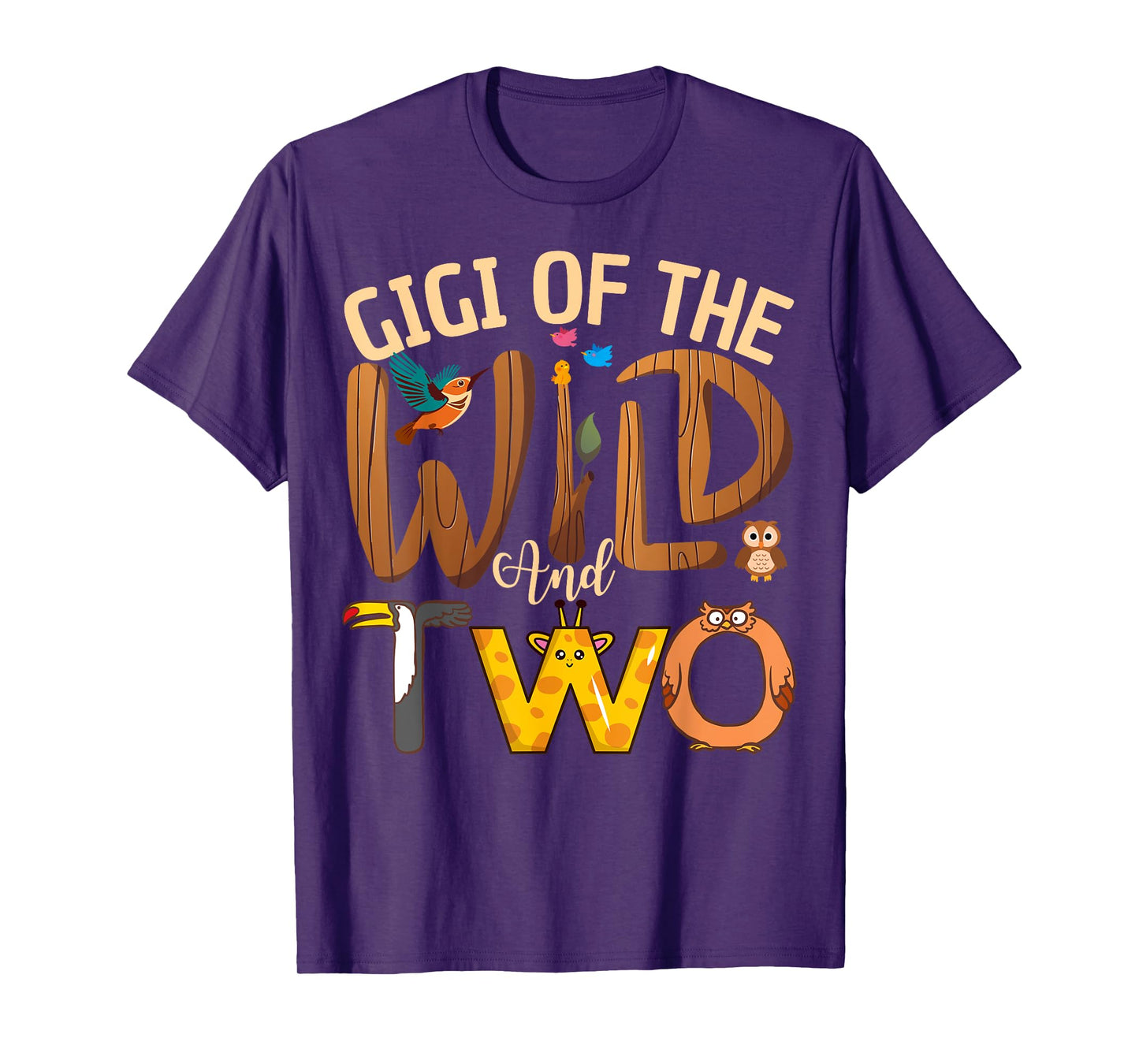Gigi Of The Wild and Two Zoo Safari Jungle Birthday Family T-Shirt