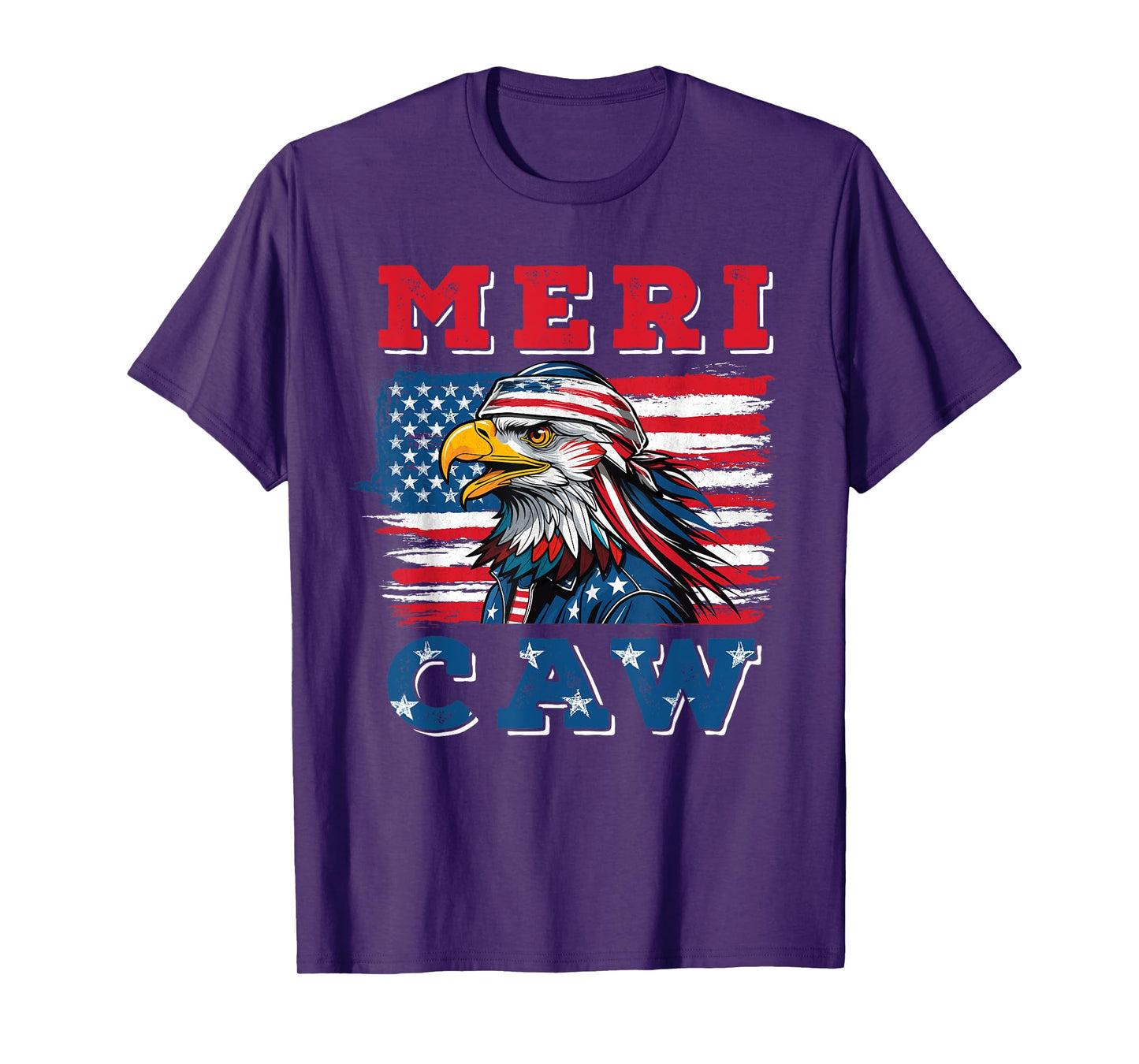 Eagle Meri - Caw 4th of July American Flag USA T-Shirt