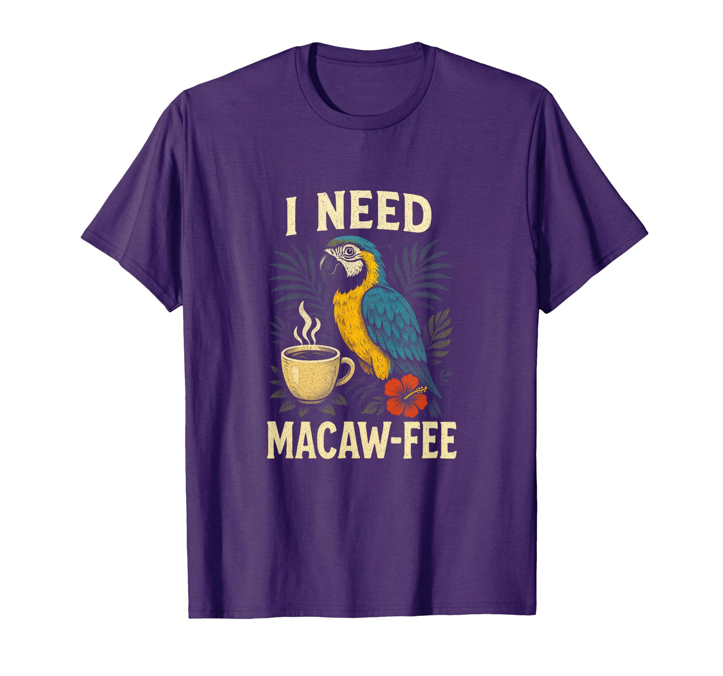 Funny Parrot Macaw Coffee Parrots Bird Lover T-Shirt