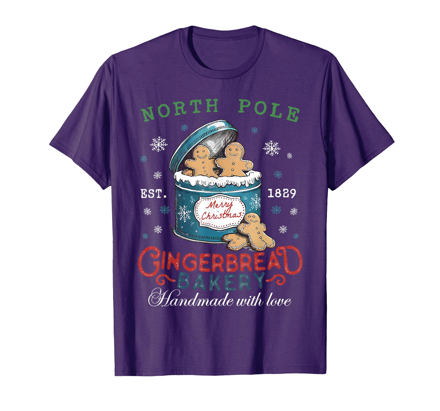 North Pole Gingerbread Bakery Baking Spirits Bright Xmas T-Shirt