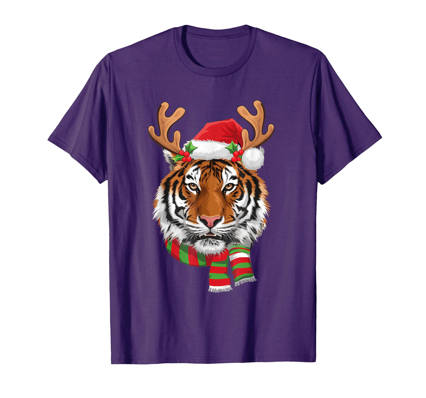 Tiger Reindeer Christmas - Santa Tiger Xmas Tiger Lover T-Shirt