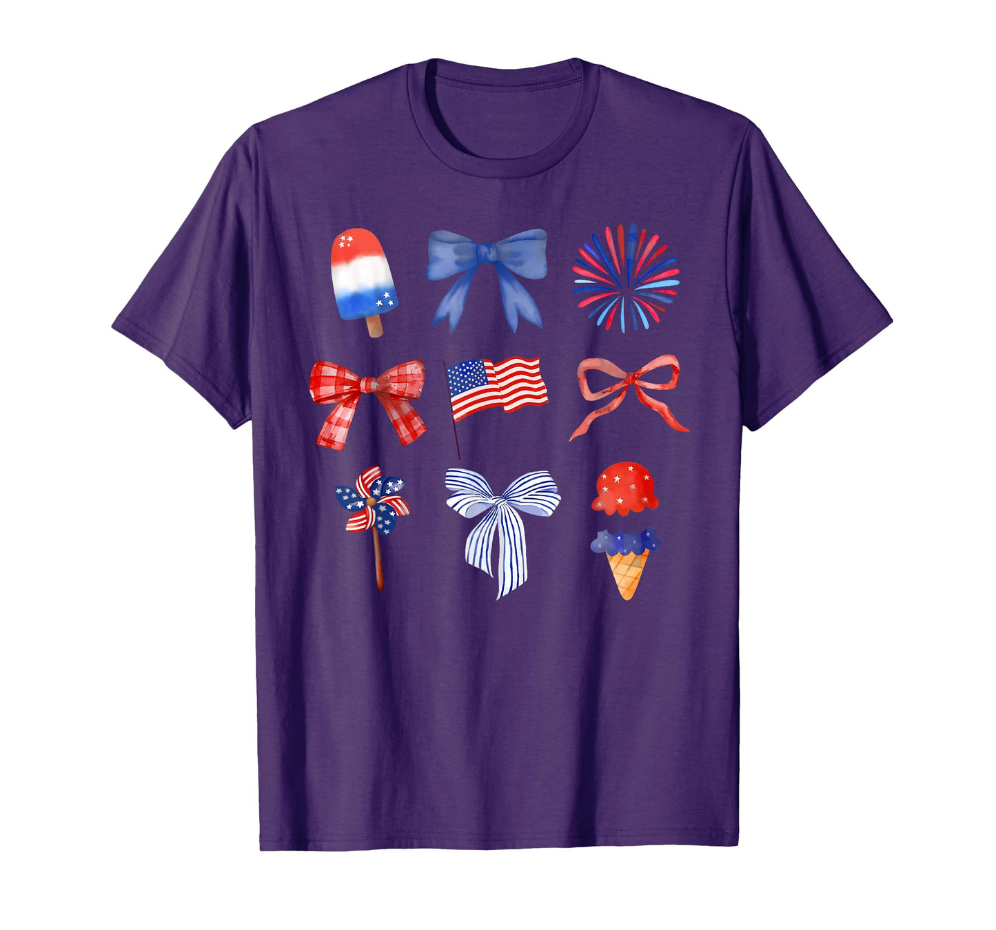 Coquette Bow Ice Cream America Freedom Patriotic 4th Of July T-Shirt