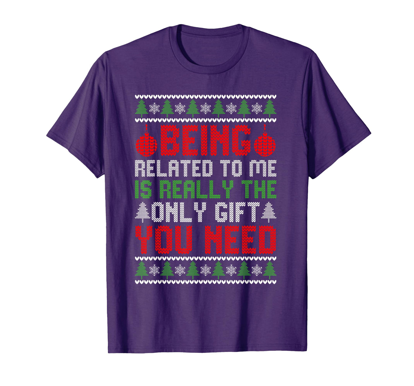 Christmas Being Related To Me Funny Family Pajamas Xmas T-Shirt