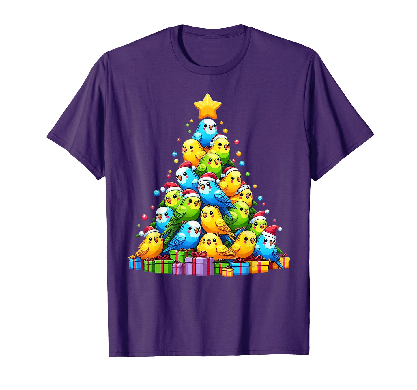 Budgie Christmas Tree Bird Christmas Cosutme Men Women Kids T-Shirt