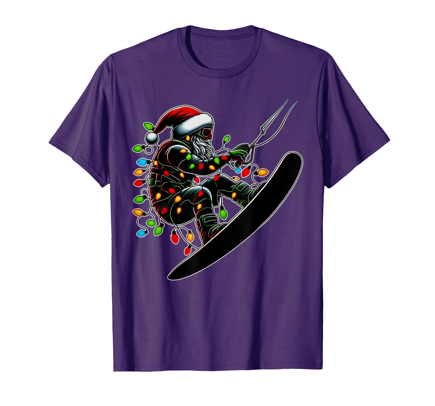 Wakeboarding Santa Claus Wakeboarder Christmas Hat Xmas T-Shirt
