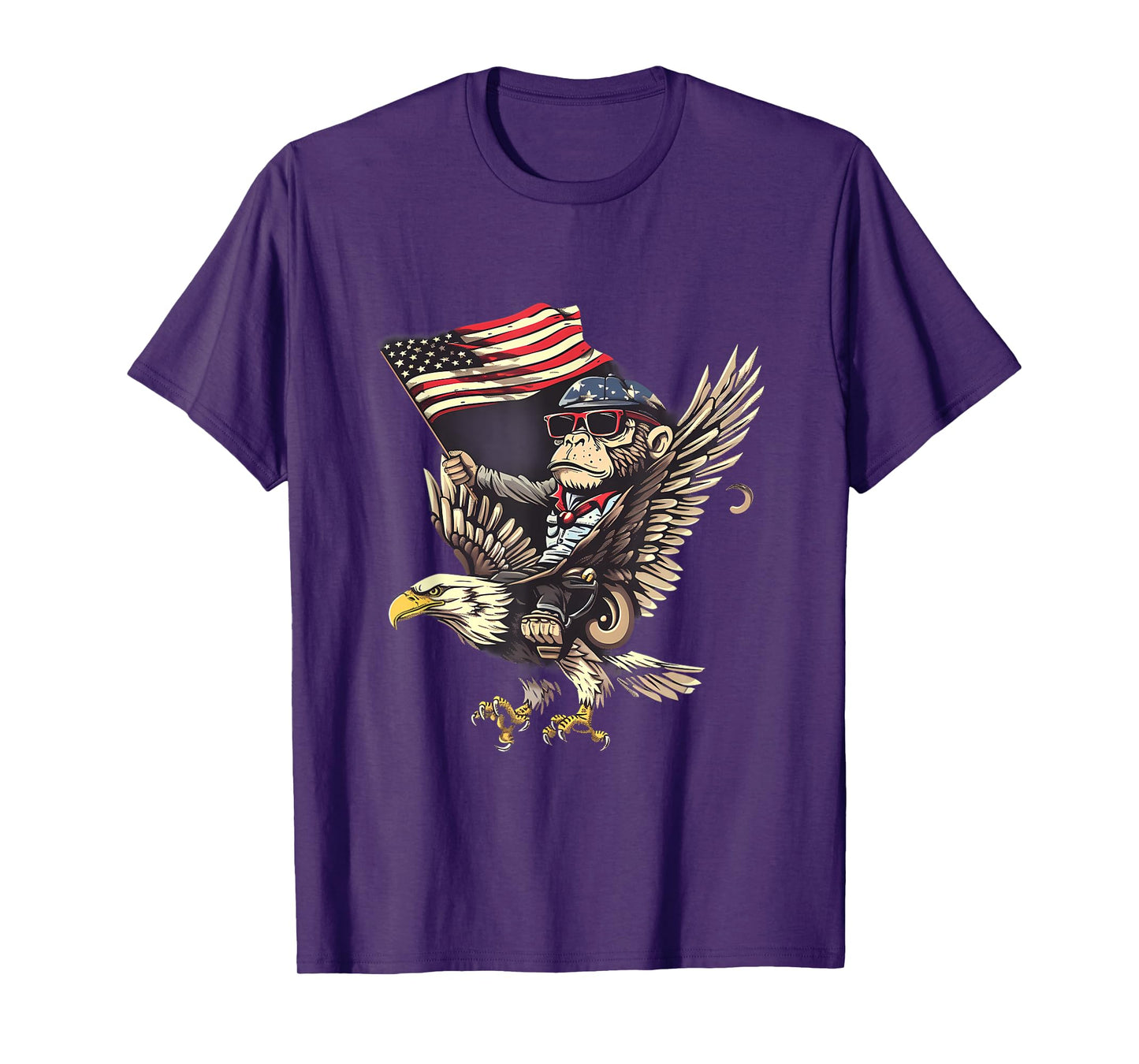 4th Of July Monkey Bald Eagle USA Fourth Of July America T-Shirt
