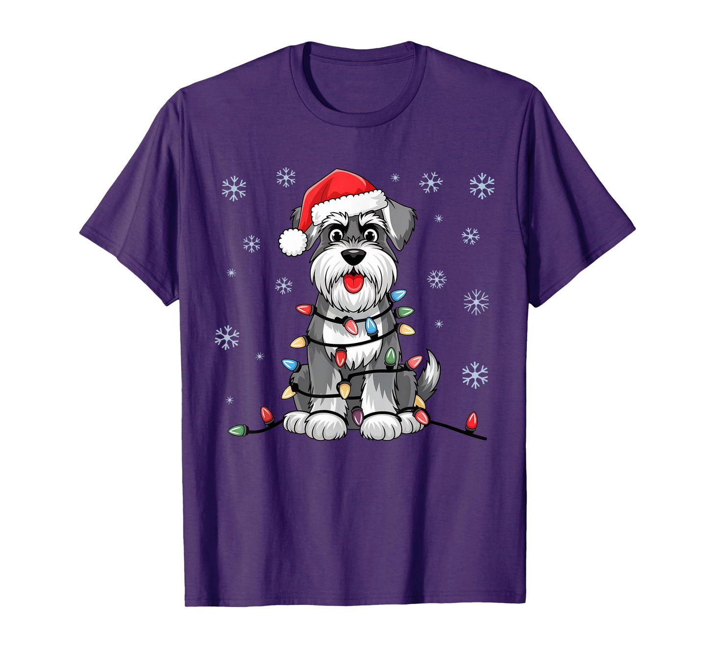 Standard Schnauzer Christmas Lights Xmas Dogs Gifts for Men T-Shirt